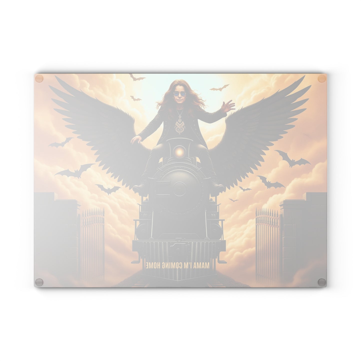 🖤🔥 Ride the Midnight Flame Cutting Board – Dark Elegance Meets Fiery Energy 🕯️🛤️