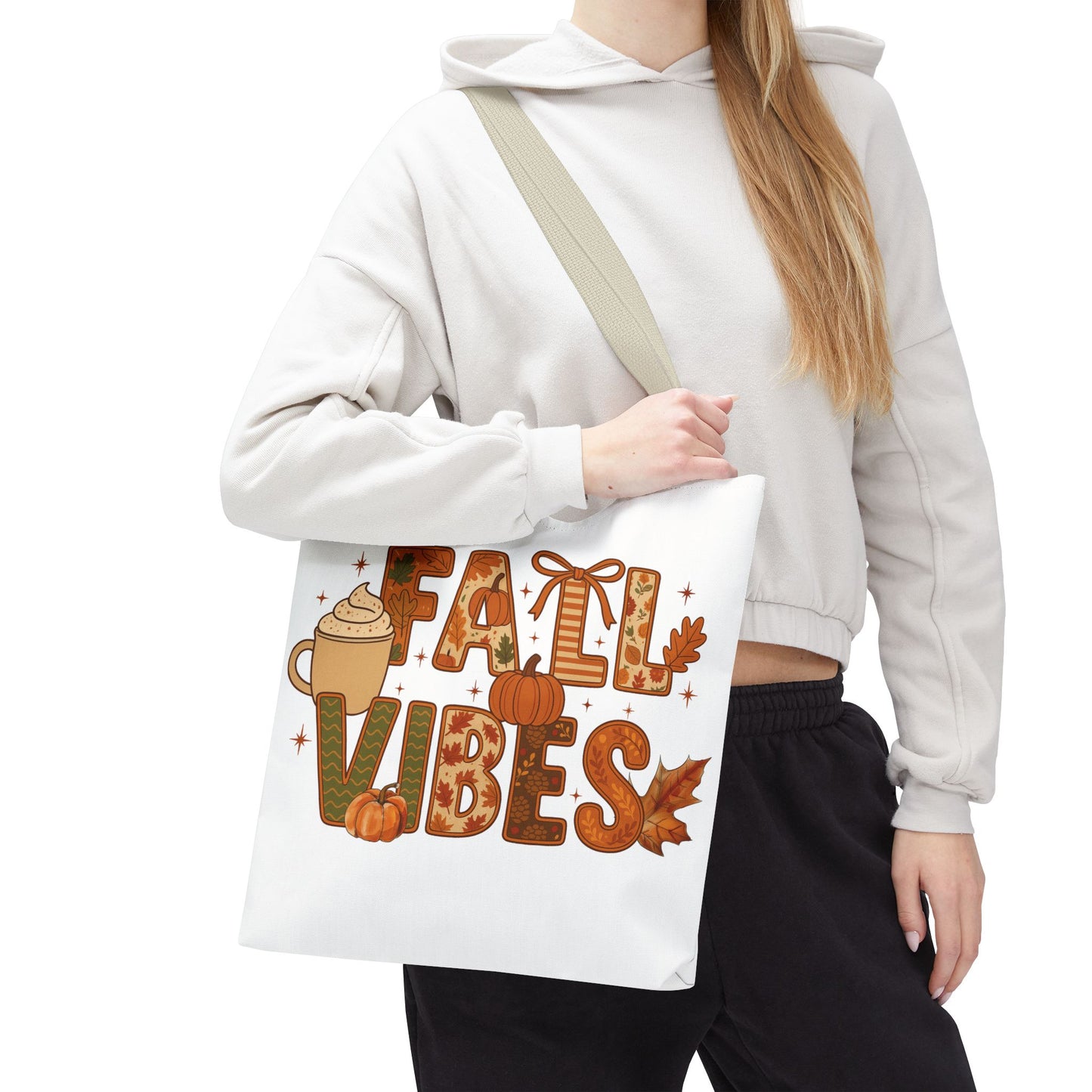 🍁 Fall Vibes Tote Bag – Cozy Comfort for Your Autumn Adventures 🎃☕