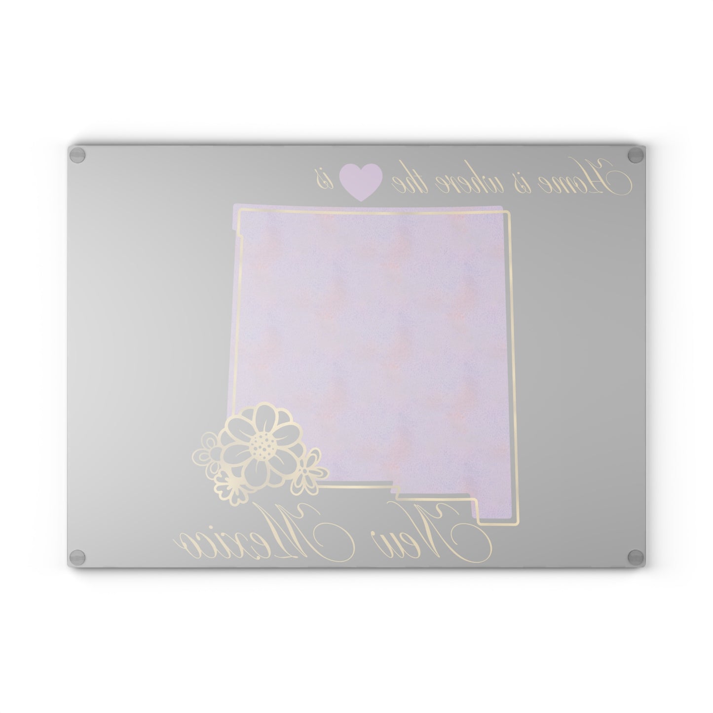 🌄 New Mexico State Cutting Board – Southwest Charm with a Soft Watercolor Twist