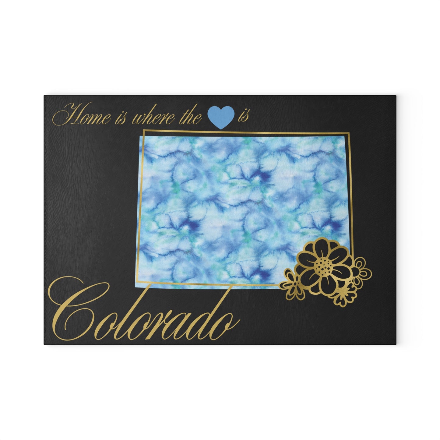 💙 Colorado Floral State Cutting Board – Mountain State Elegance with a Blue Sky Twist 🌲