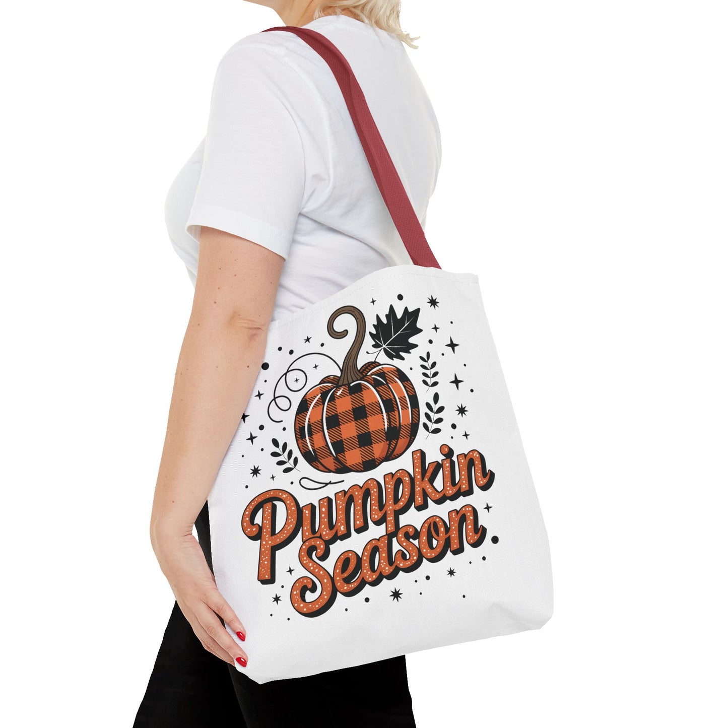 🎃 Pumpkin Season Tote Bag – Fall Buffalo Plaid Style for Autumn Lovers 🍂