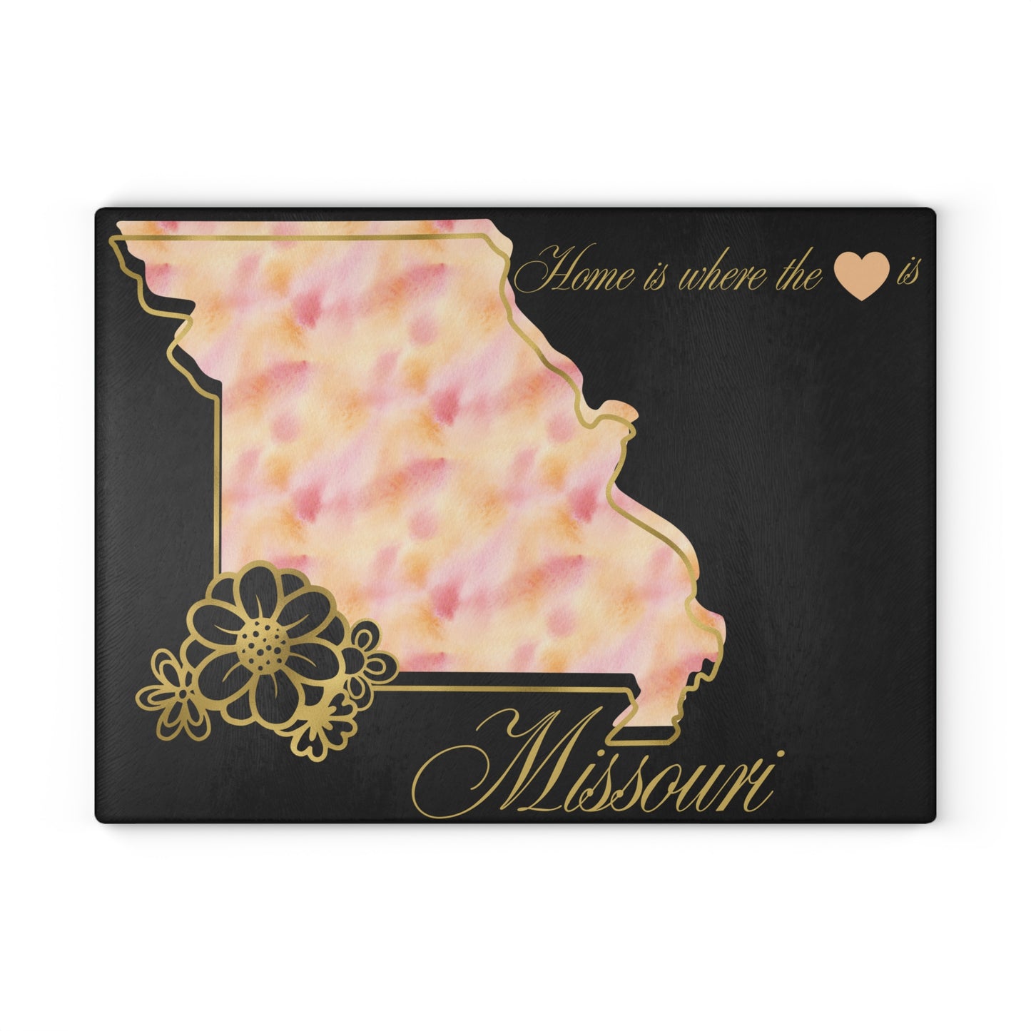 🩷 Missouri State Floral Cutting Board – Home is Where the Heart Is 🌸
