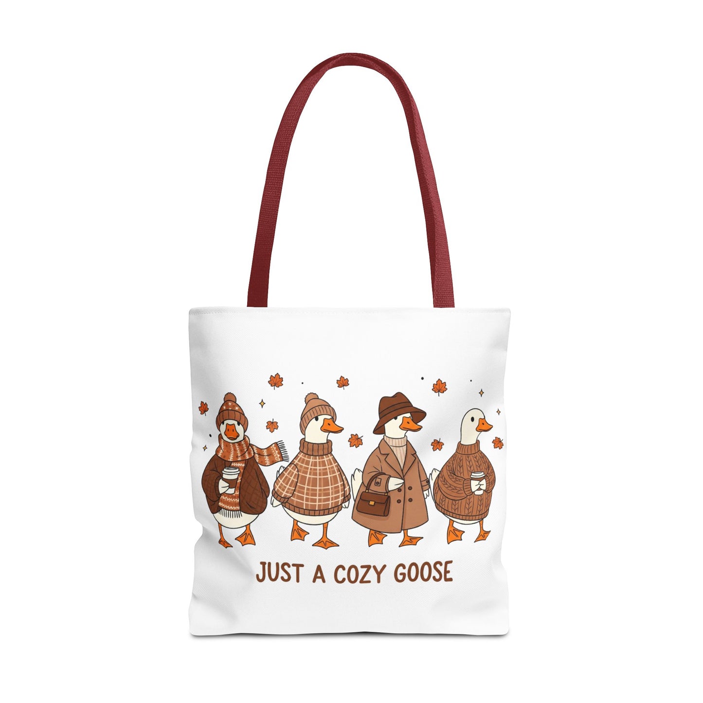 🪶 Just a Cozy Goose Tote Bag – Fall Fashion with Feathered Charm