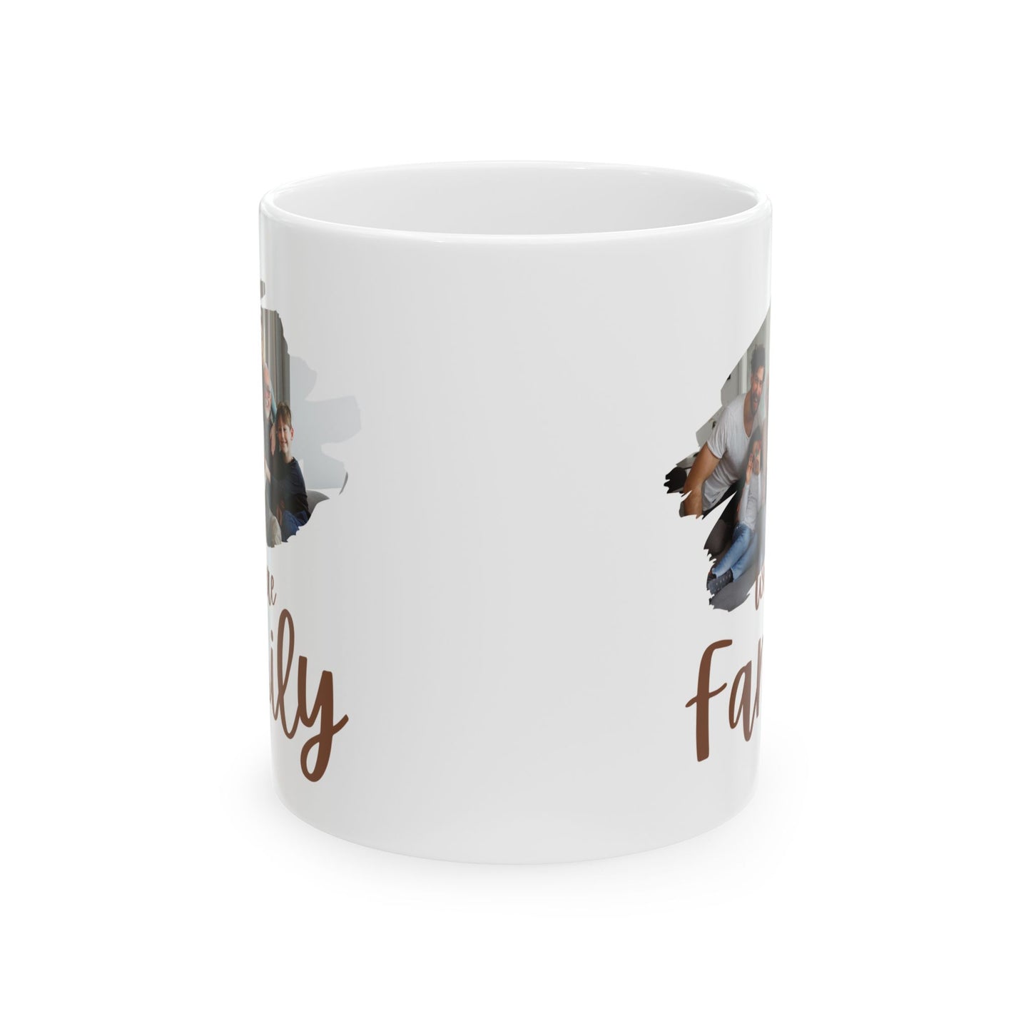 Taza personalizada con foto familiar "Somos Familia" 🏠