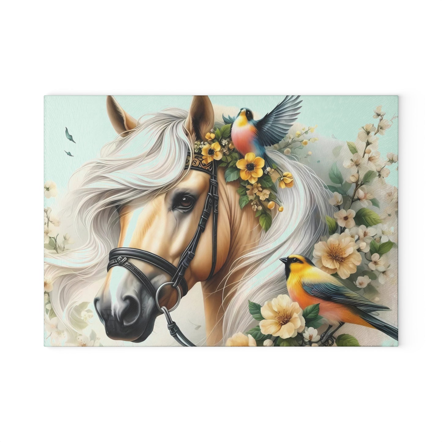 Hermosa tabla de cortar de caballo, tabla de cortar de vidrio templado, tabla de charcutería, tabla de cortar, regalo de inauguración de la casa, tabla de cortar personalizada