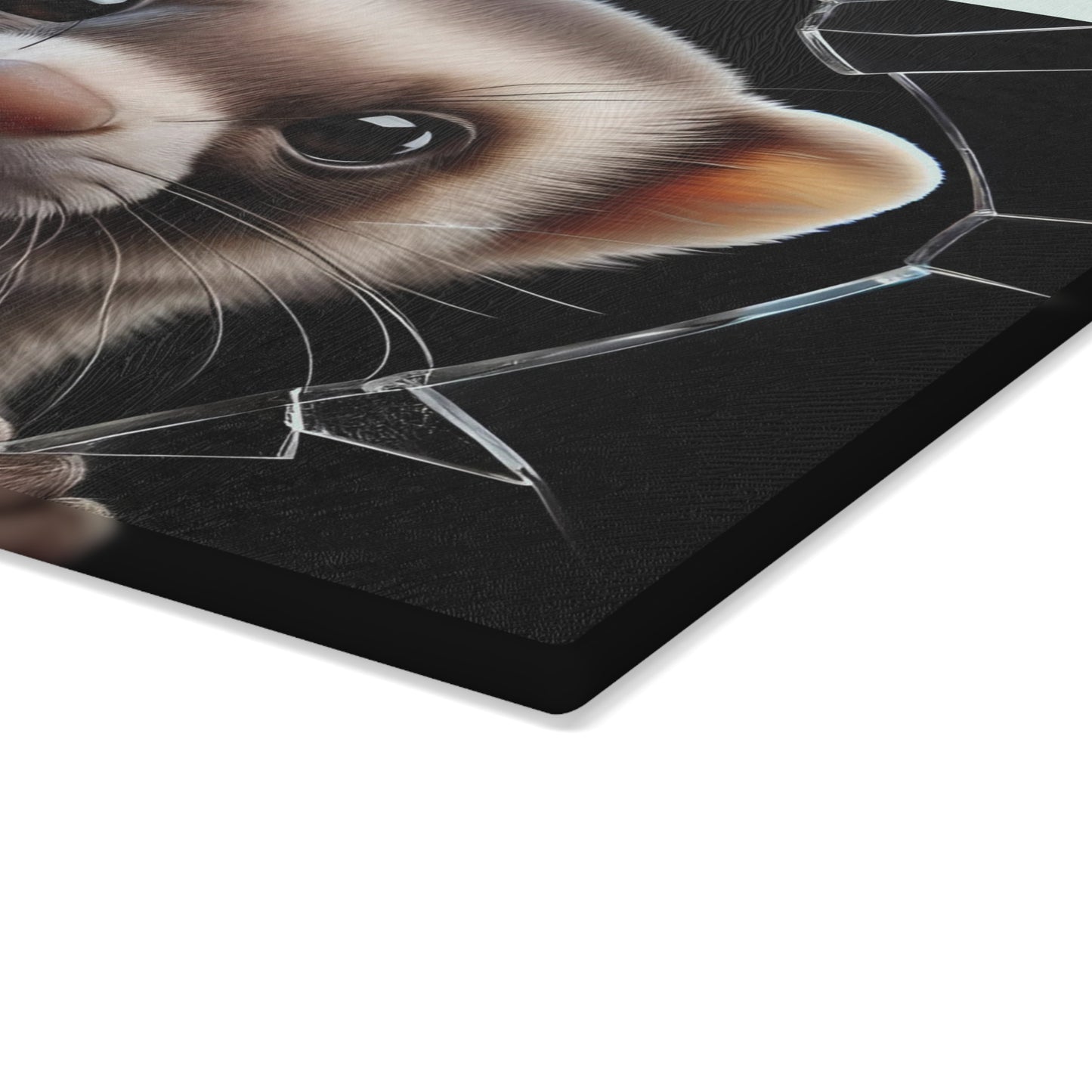 Tabla de cortar de vidrio con forma de hurón, adorable decoración de cocina para amantes de las mascotas, tabla para servir con temática de animales pequeños, regalo único para dueños de hurones, tabla para charcutería