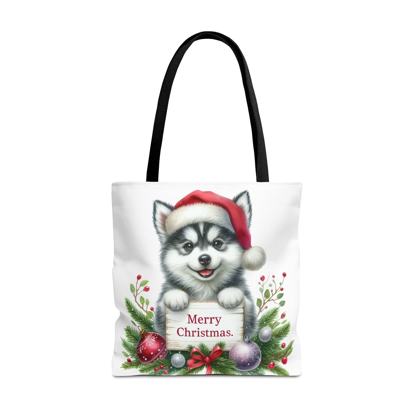 🎁 Husky “Merry Christmas” Tote Bag – Holiday Cuteness You Can Carry 🎄