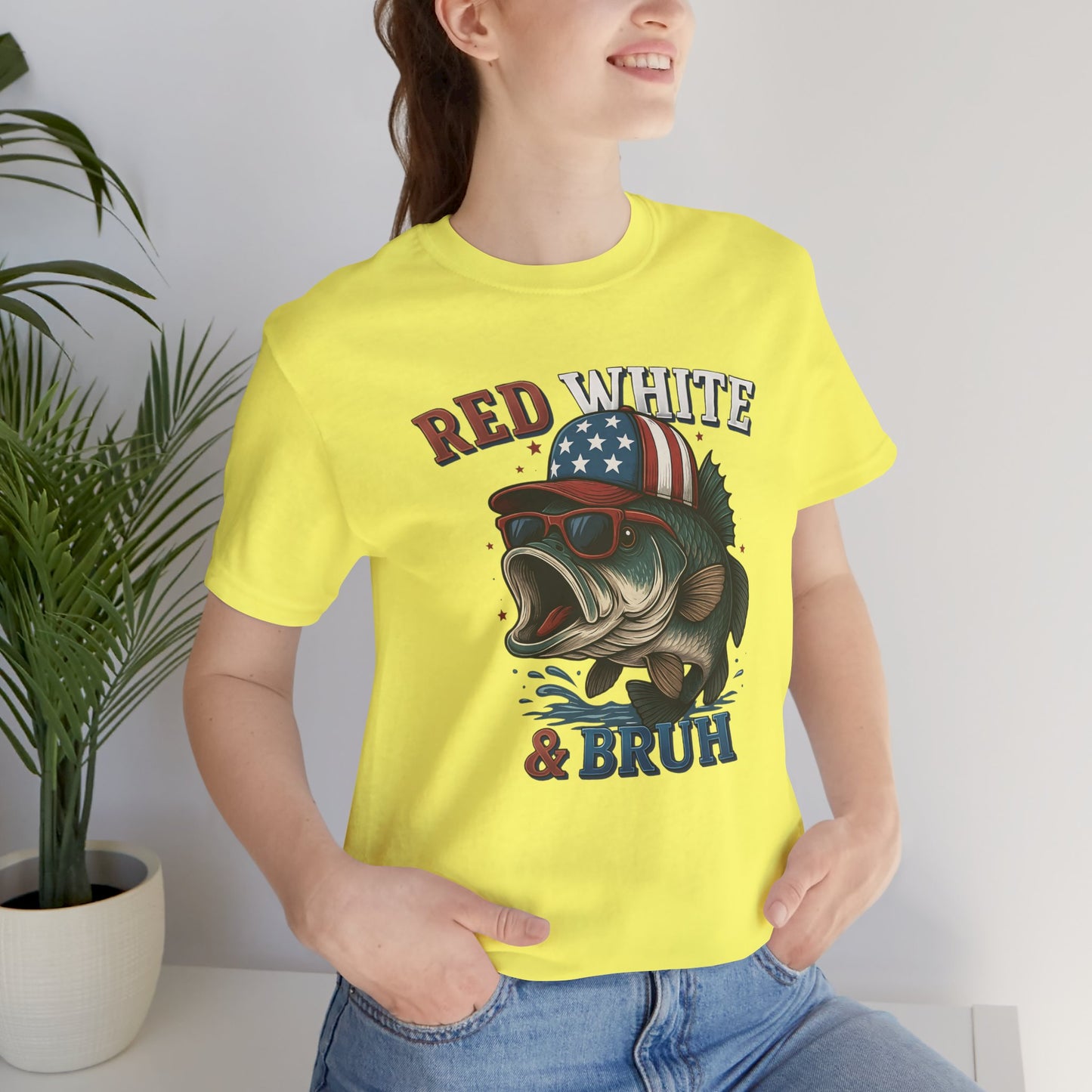Divertida camiseta patriótica de pescado, con estampado rojo, blanco y negro, unisex, ideal para el 4 de julio, regalo para papá, ideal para barbacoas de verano.