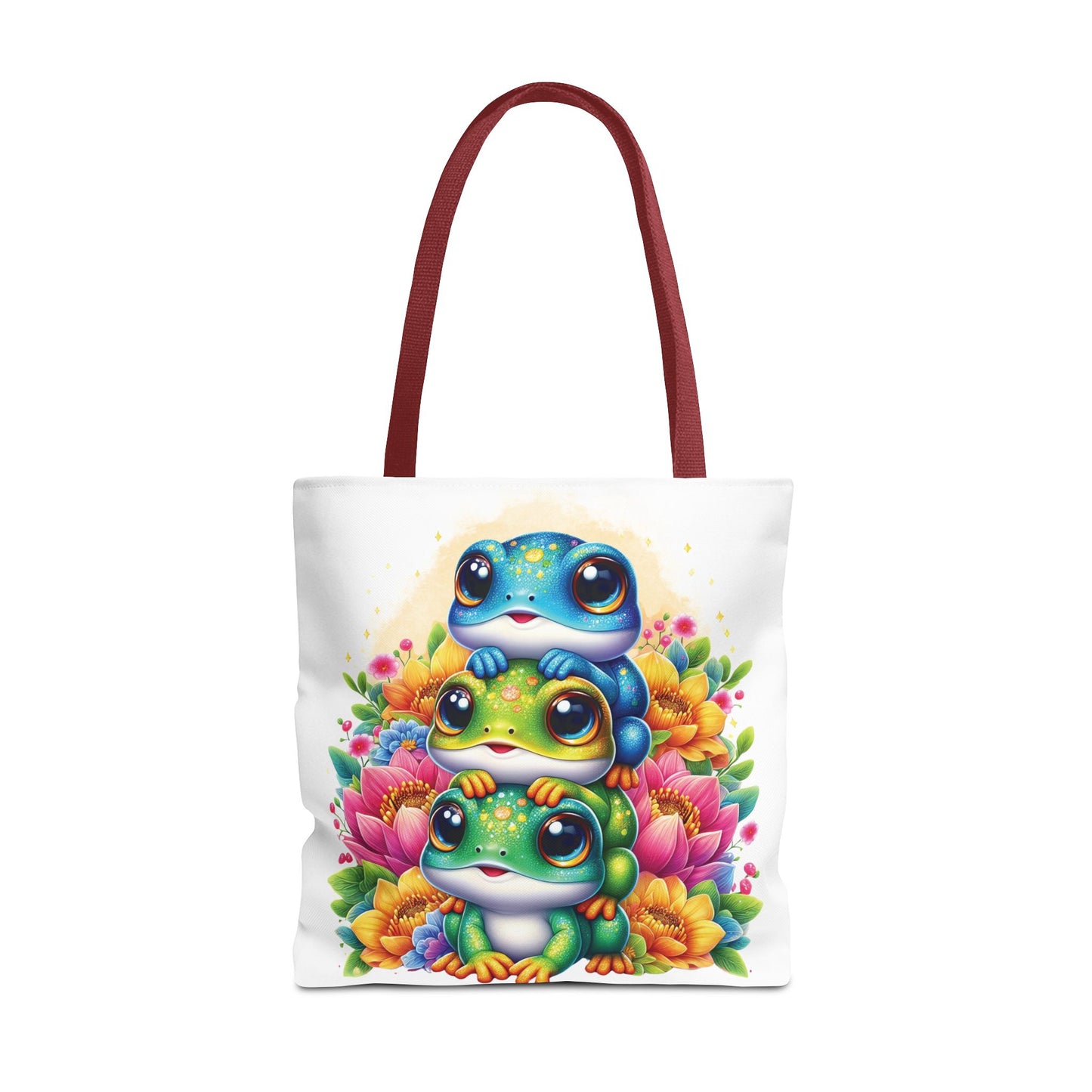 ๐ธ Stacked Frogs Floral Tote Bag โ Colorful Whimsy for Every Day ๐ธ๐