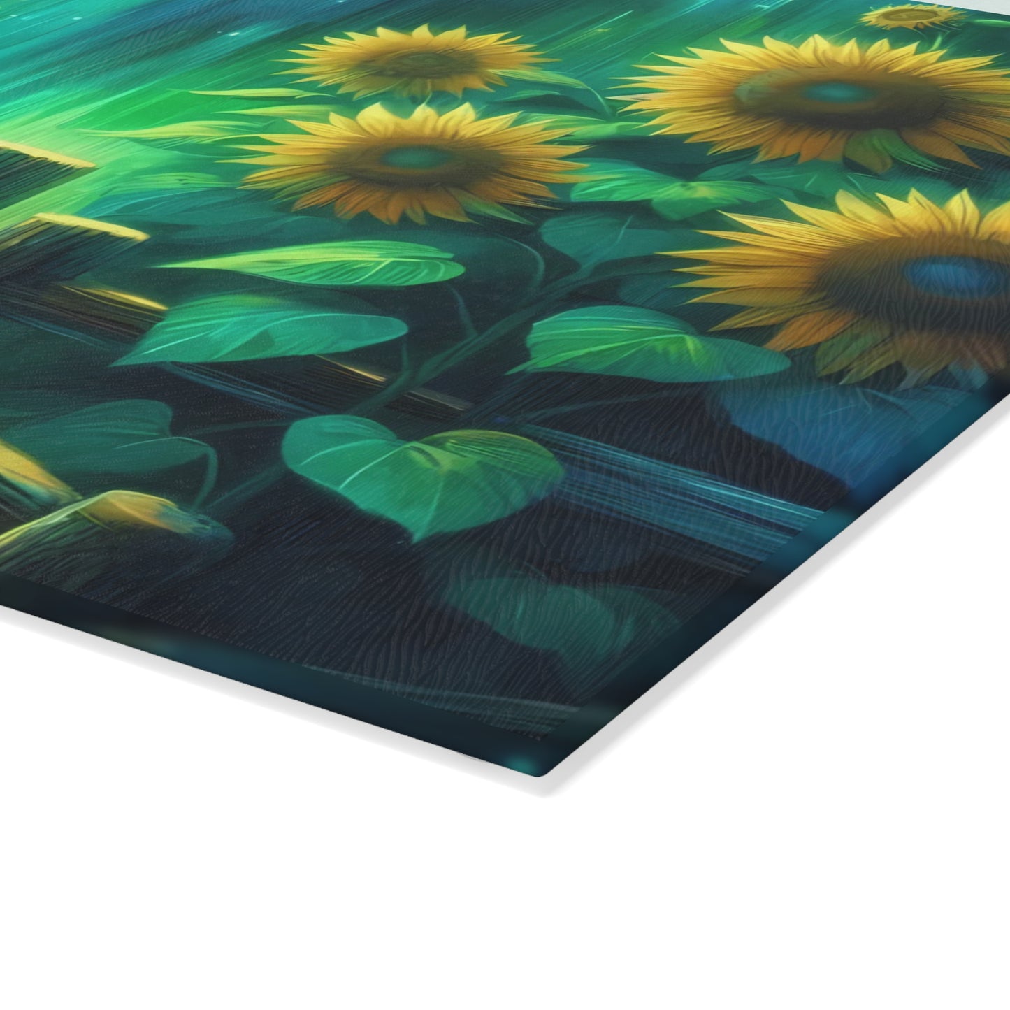Tabla de cortar de vidrio templado con diseño de girasol: ¡Ilumina tu cocina!