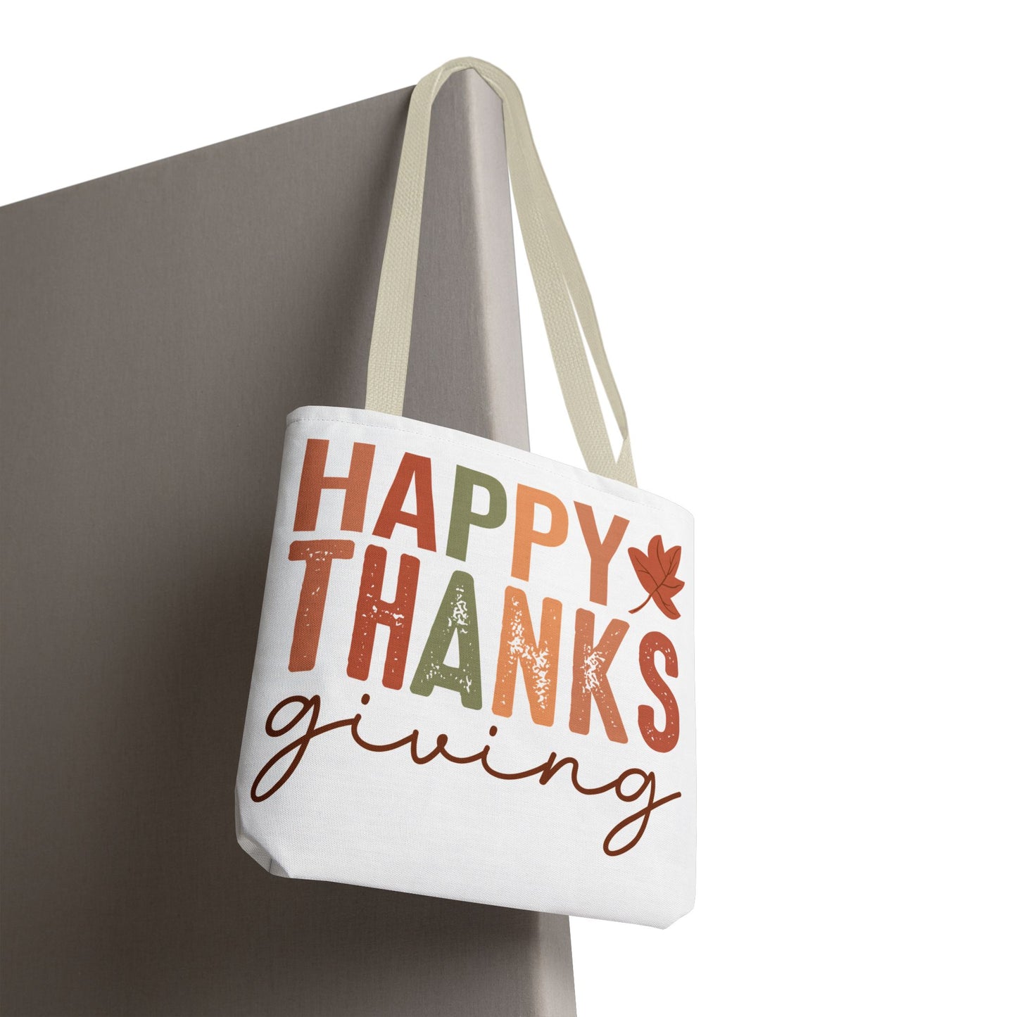 🍁 Rustic Happy Thanksgiving Tote Bag – Simple Charm for the Season 🍂🧡