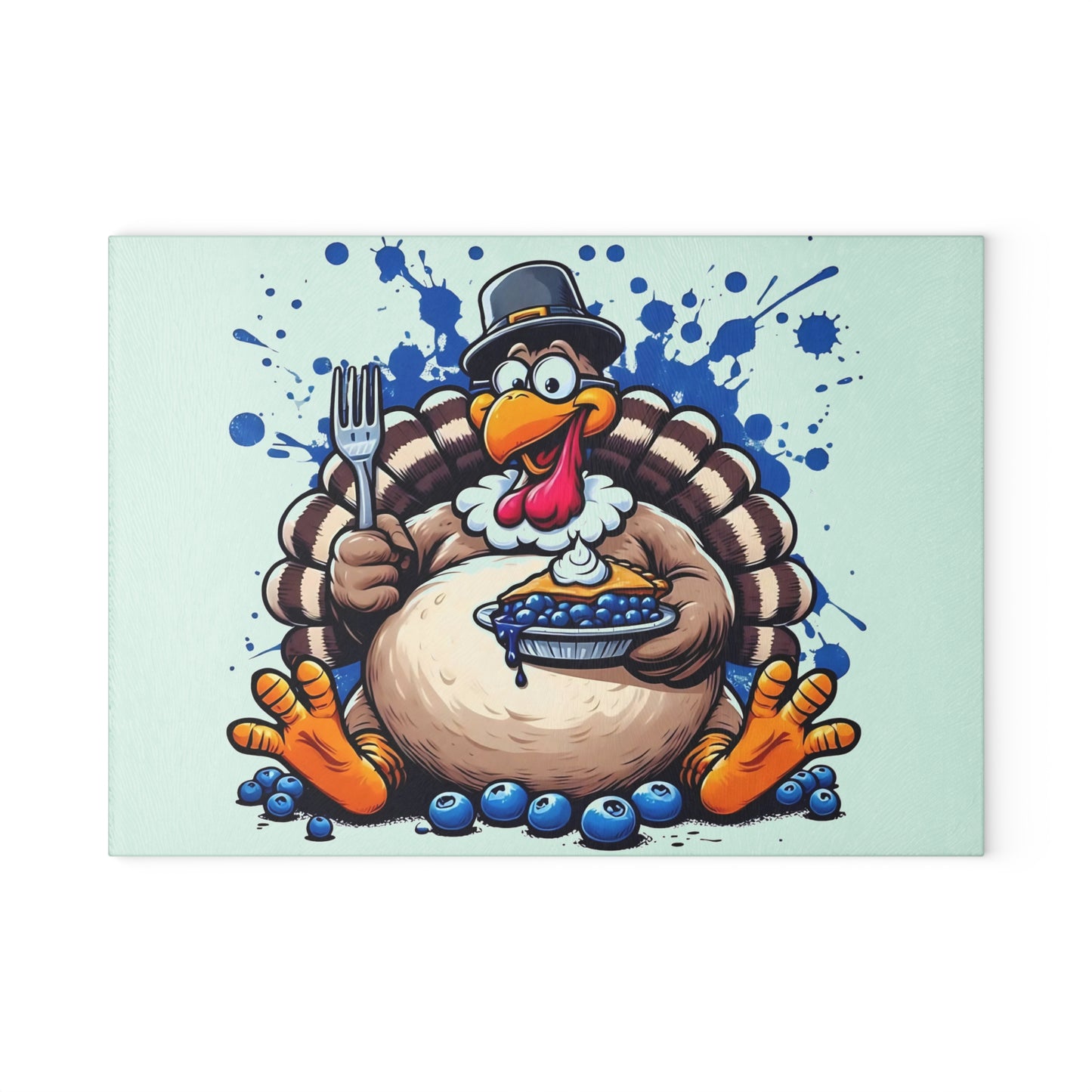 🦃🥧 Blueberry Pie Turkey Cutting Board – Fun Thanksgiving Kitchen Décor for the Holiday Table 🍽️🍇