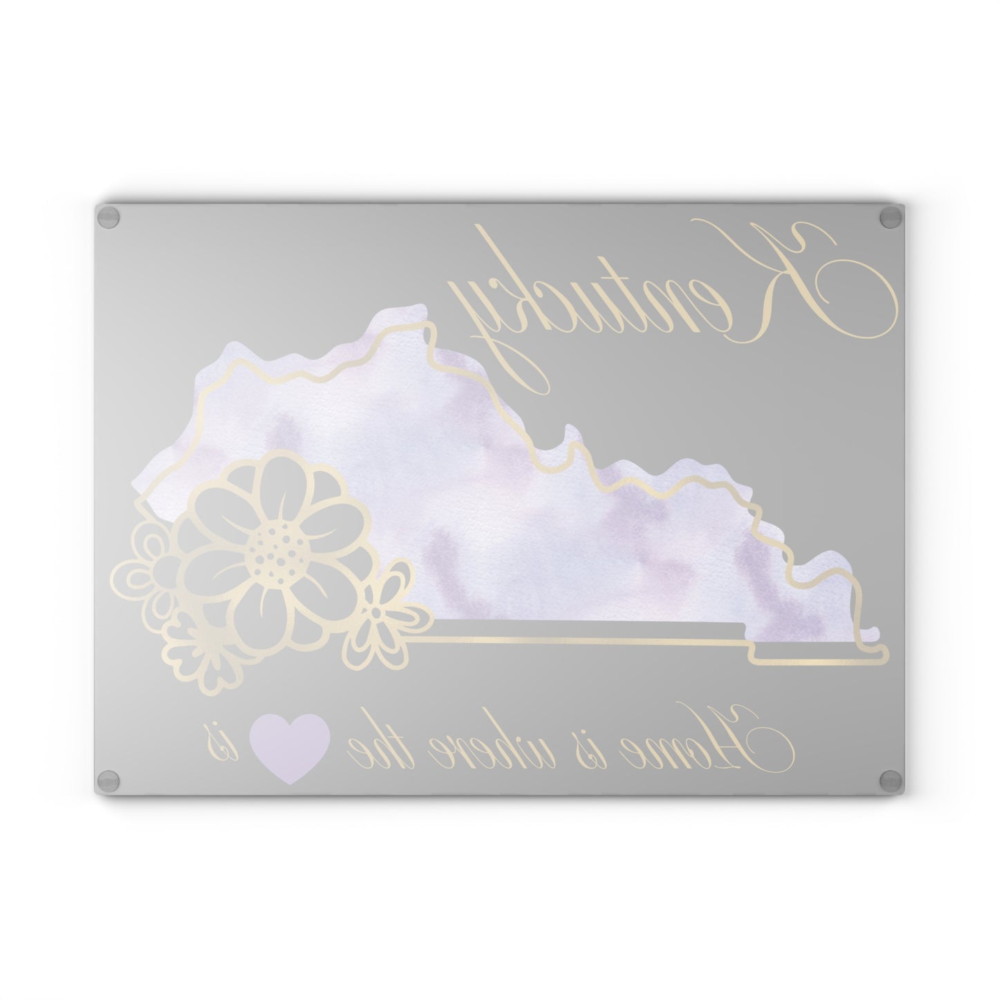 💜 Kentucky State Cutting Board – Purple Pride with Southern Heart