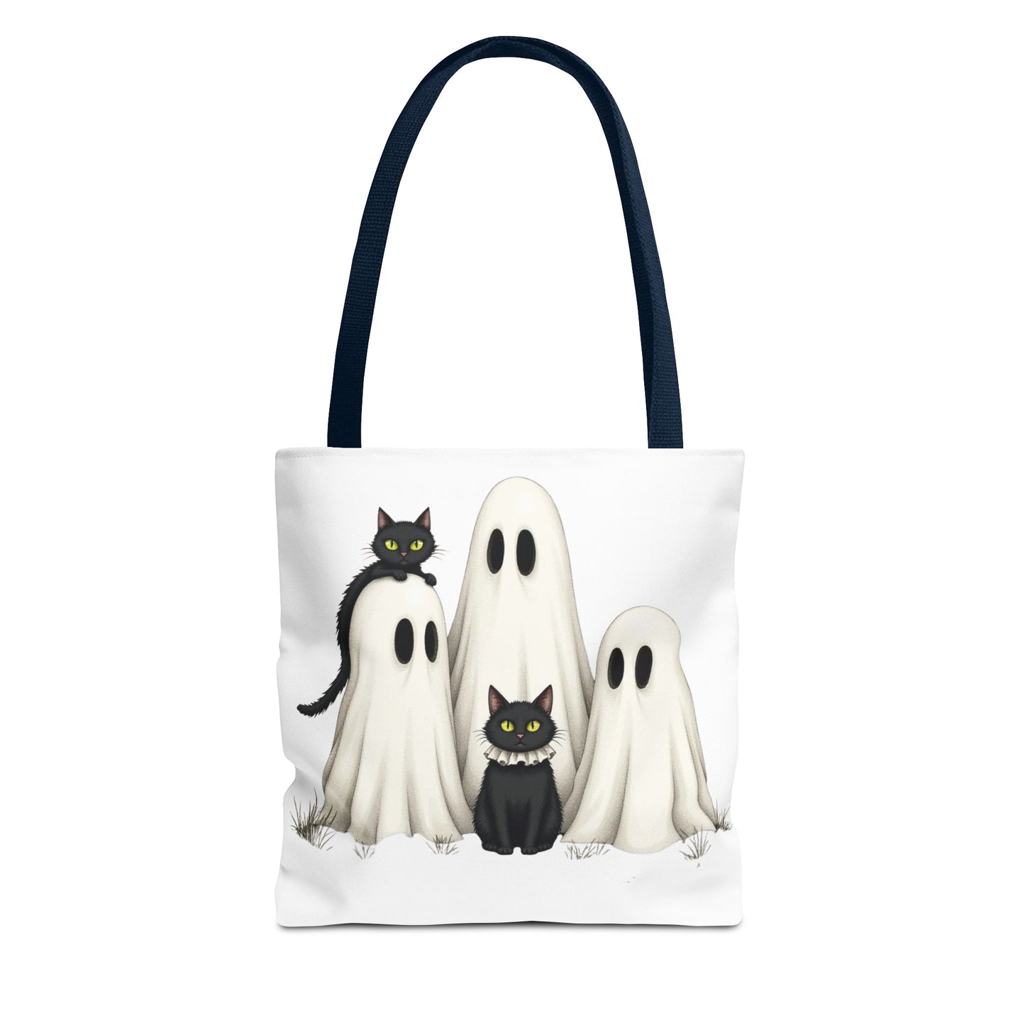 ๐โโฌ Ghosts & Black Cats Halloween Tote Bag โ Spooky Chic Retro Vibes ๐ป๐