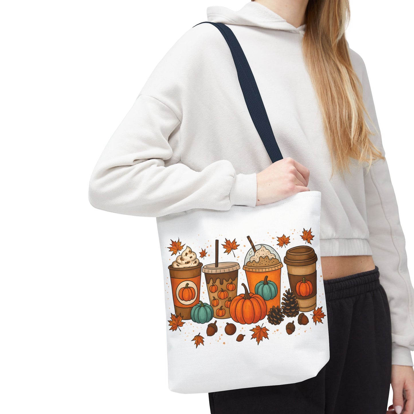 🎃 Pumpkin Spice Vibes Tote Bag – Sippin’ Cozy Fall in Style ☕🍂