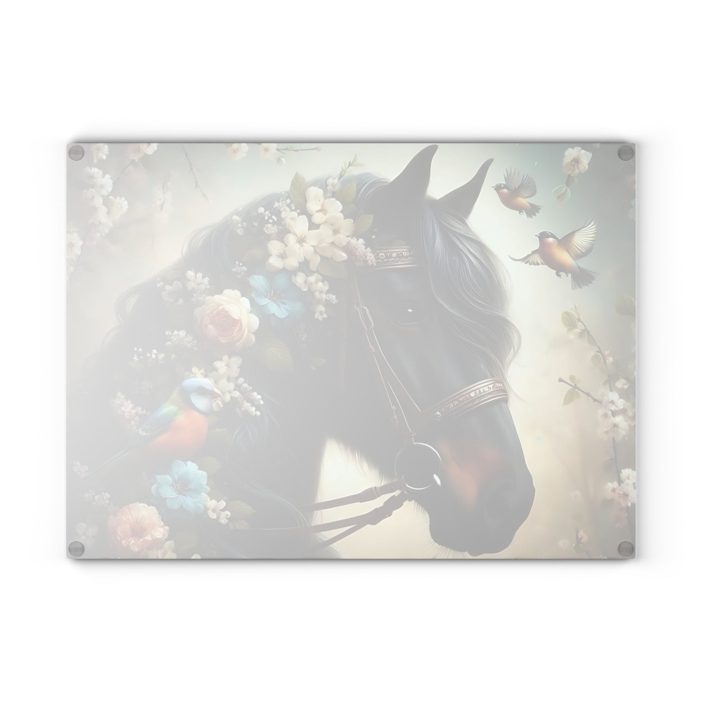 Tabla de cortar de caballo marrón Tabla de cortar de vidrio templado Tabla de charcutería Tabla de cortar Regalo de inauguración de la casa Tabla de cortar personalizada