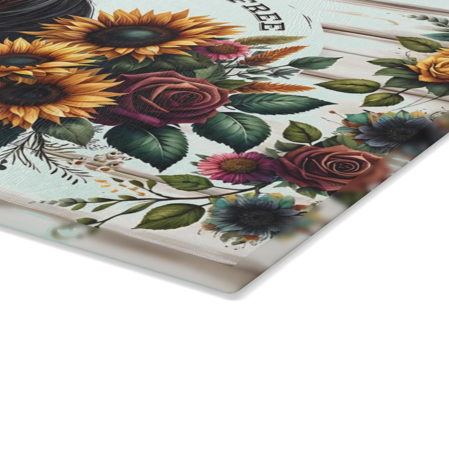 🌻🐎 Wild & Free Horse Cutting Board – Rustic Farmhouse Charm with Sunflowers & Roses 🌹🌾