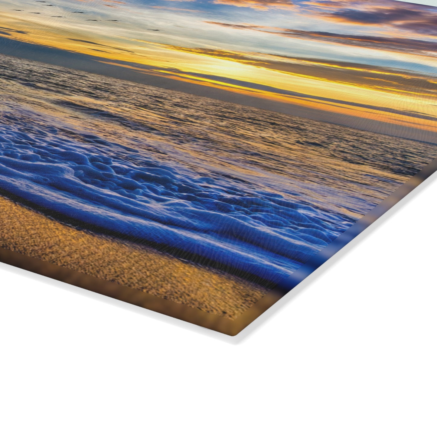 Beach Scene Glass Cutting Board – Coastal Kitchen Decor & Ocean-Inspired Charm