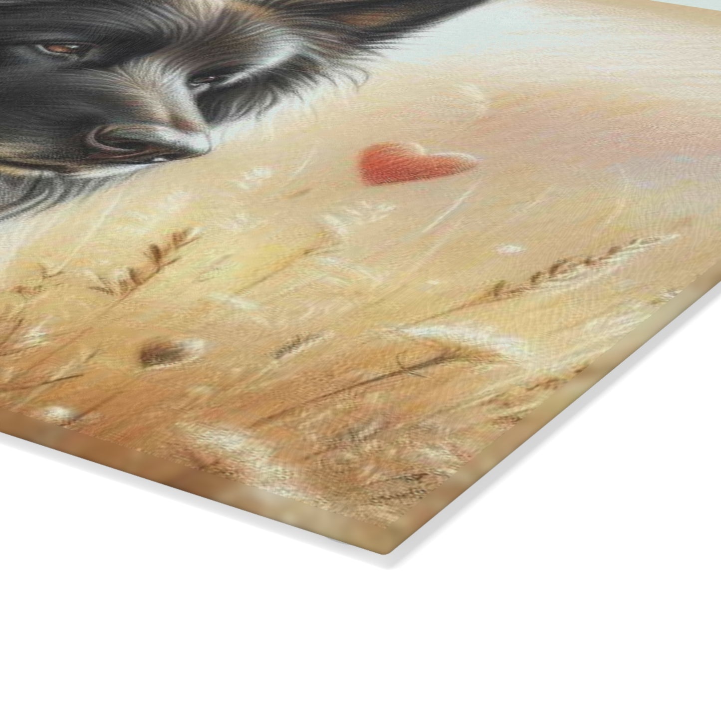 🐾 German Shepherd Meadow Cutting Board – Romantic Pet Tribute with Soft Florals & Golden Light 🌸❤️