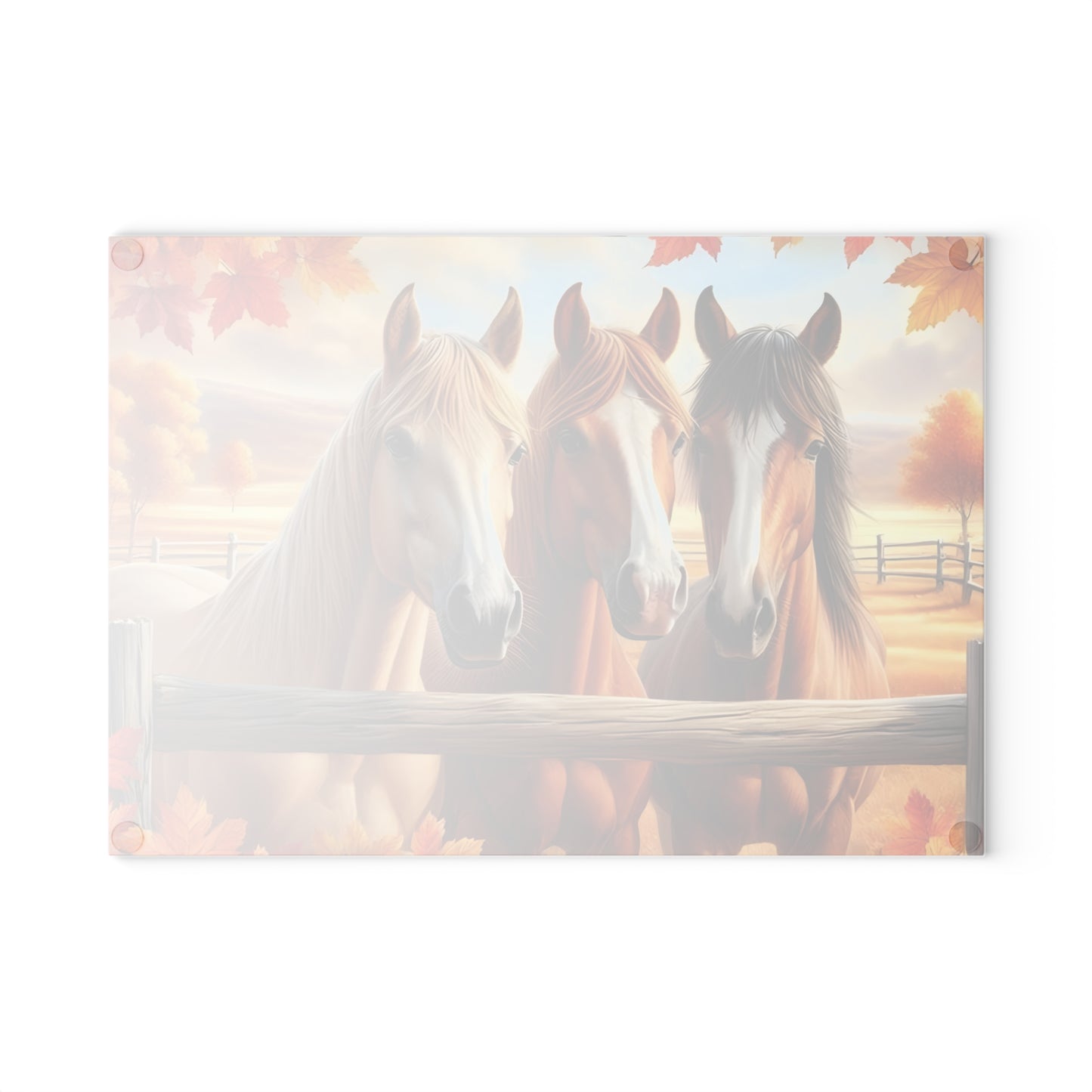 🐴 Autumn Pasture Horses Cutting Board – Rustic Elegance for Your Kitchen 🍂