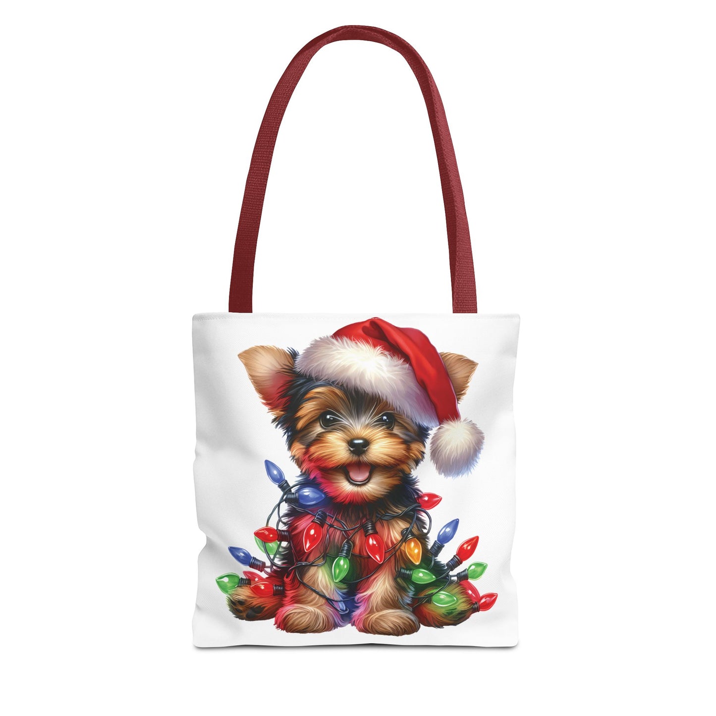 🎄 Yorkie Christmas Lights Tote Bag – Holiday Cheer in Every Carry 🎁