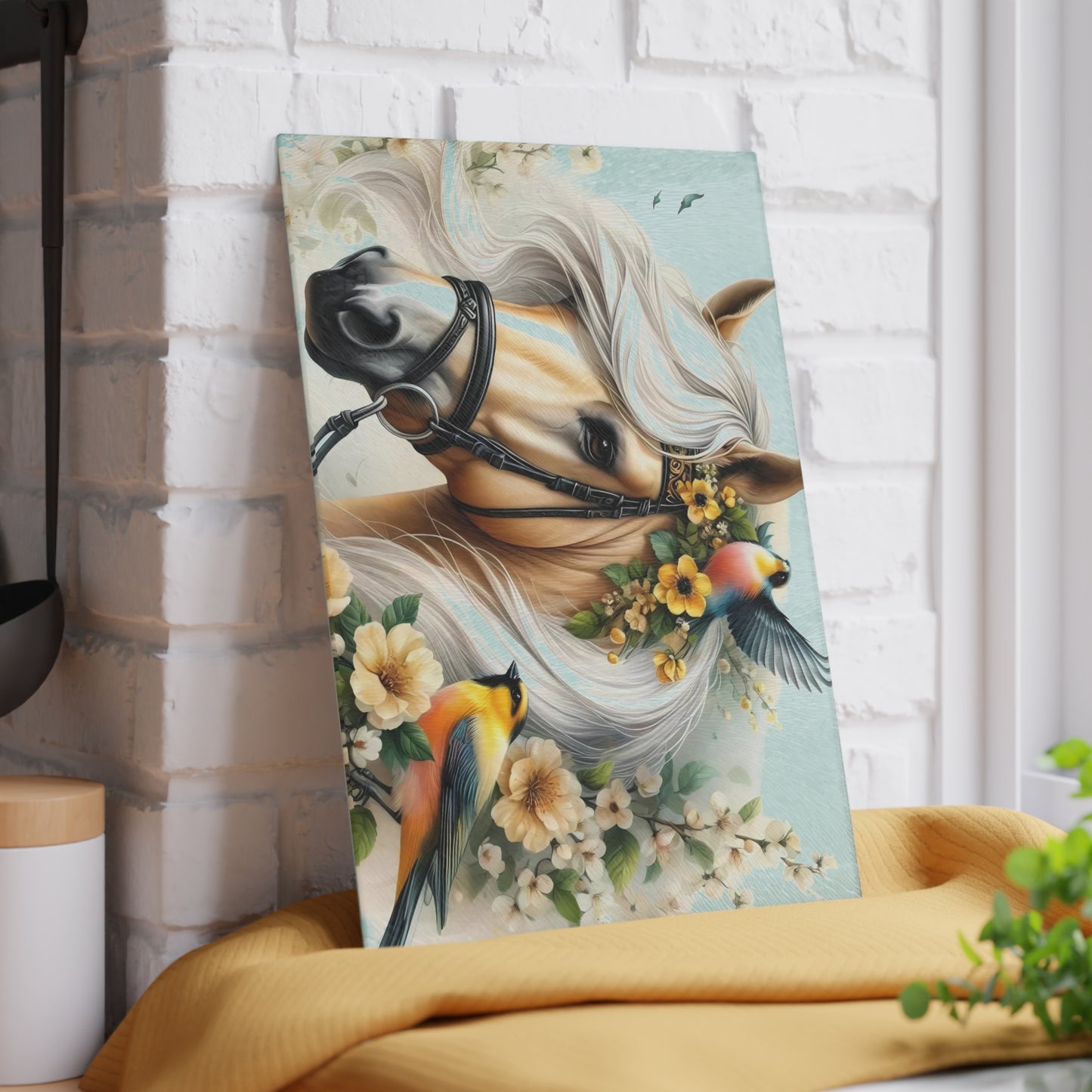 Hermosa tabla de cortar de caballo, tabla de cortar de vidrio templado, tabla de charcutería, tabla de cortar, regalo de inauguración de la casa, tabla de cortar personalizada