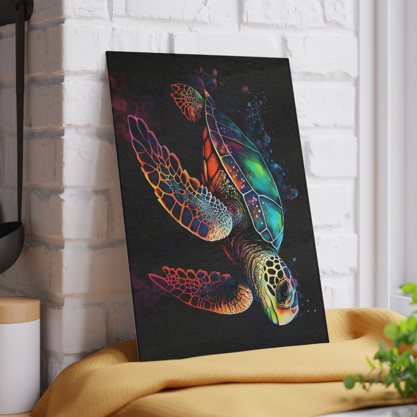 Tabla de cortar - Hermoso diseño de tortuga marina, tabla de cortar de vidrio templado, tabla de charcutería, tabla de cortar, regalo de inauguración de la casa, tabla de cortar personalizada, rústica