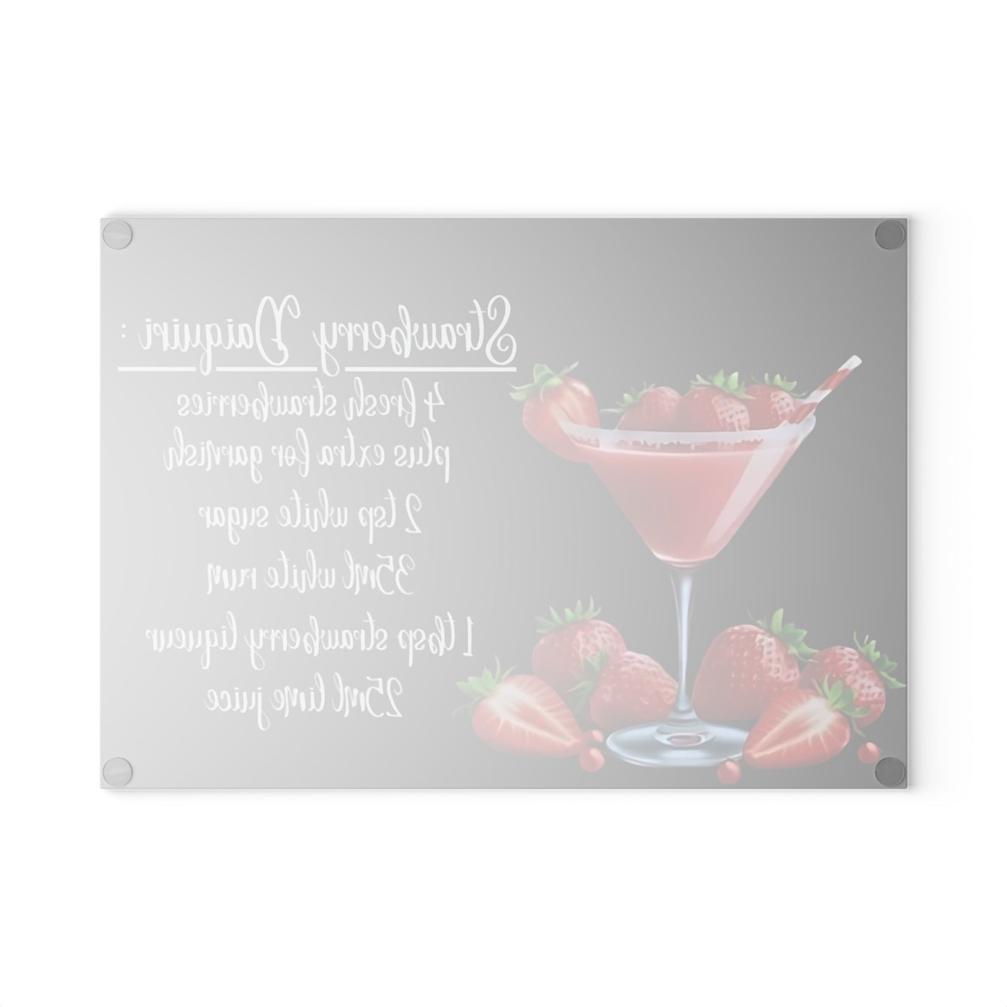 🍓 Strawberry Daiquiri Recipe Cutting Board – A Sweet Splash of Style for Your Kitchen
