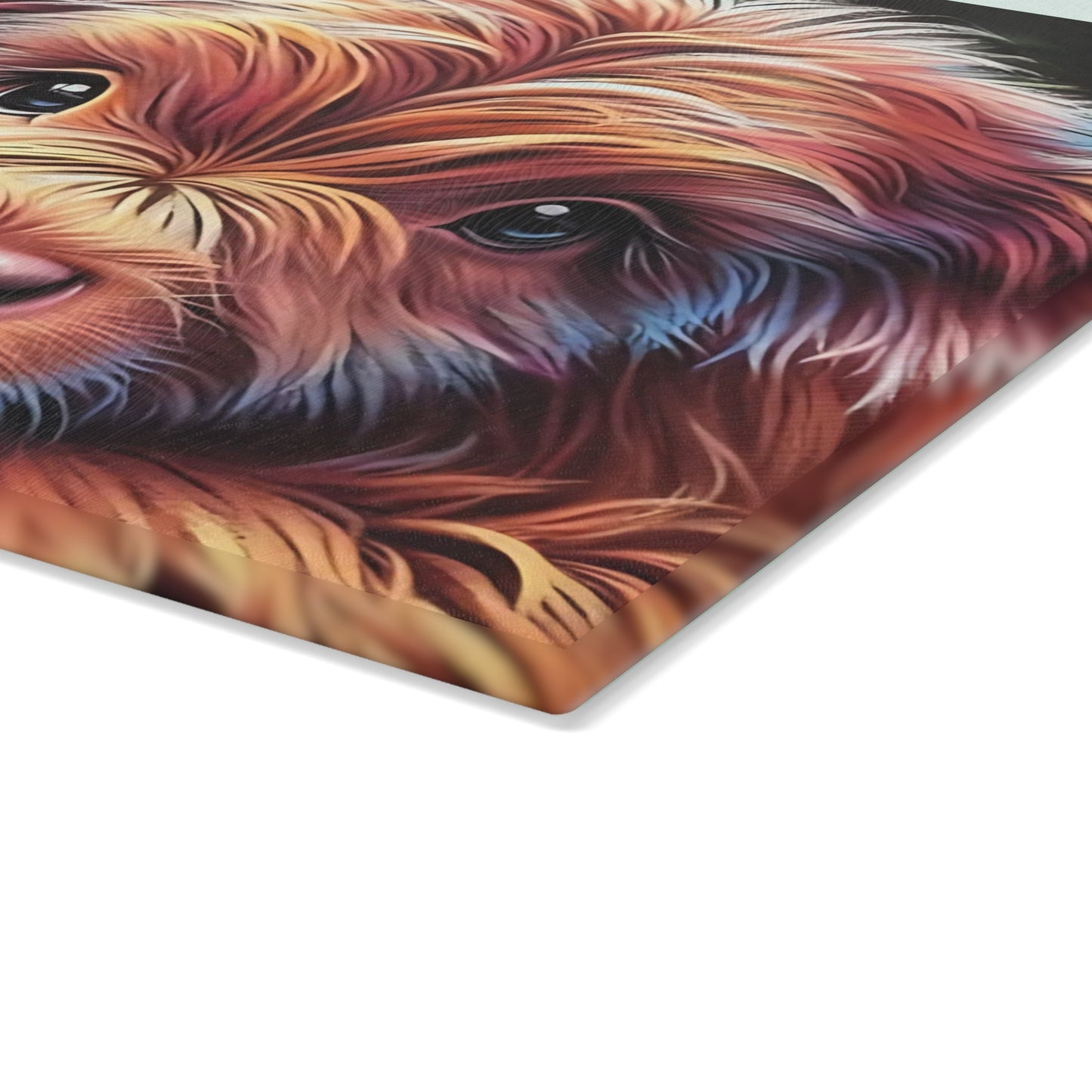 🌻 Highland Cow with Sunflower Glass Cutting Board – Beautifully Detailed Artwork for Your Kitchen 🌟