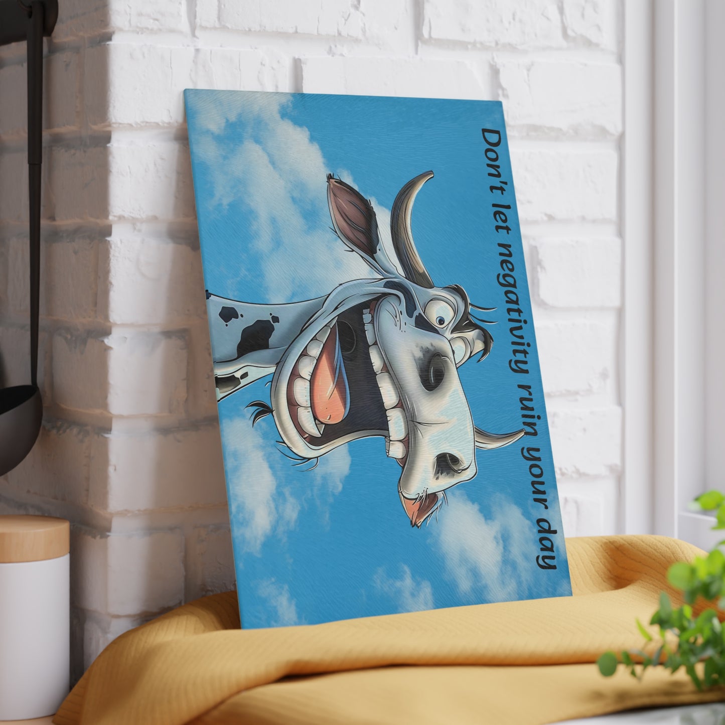 Tabla de cortar de vaca, decoración de cocina positiva, regalo de cocina, vaca en blanco y negro, tabla de cortar de vidrio, regalo para amantes de las vacas, encanto de cocina rústica