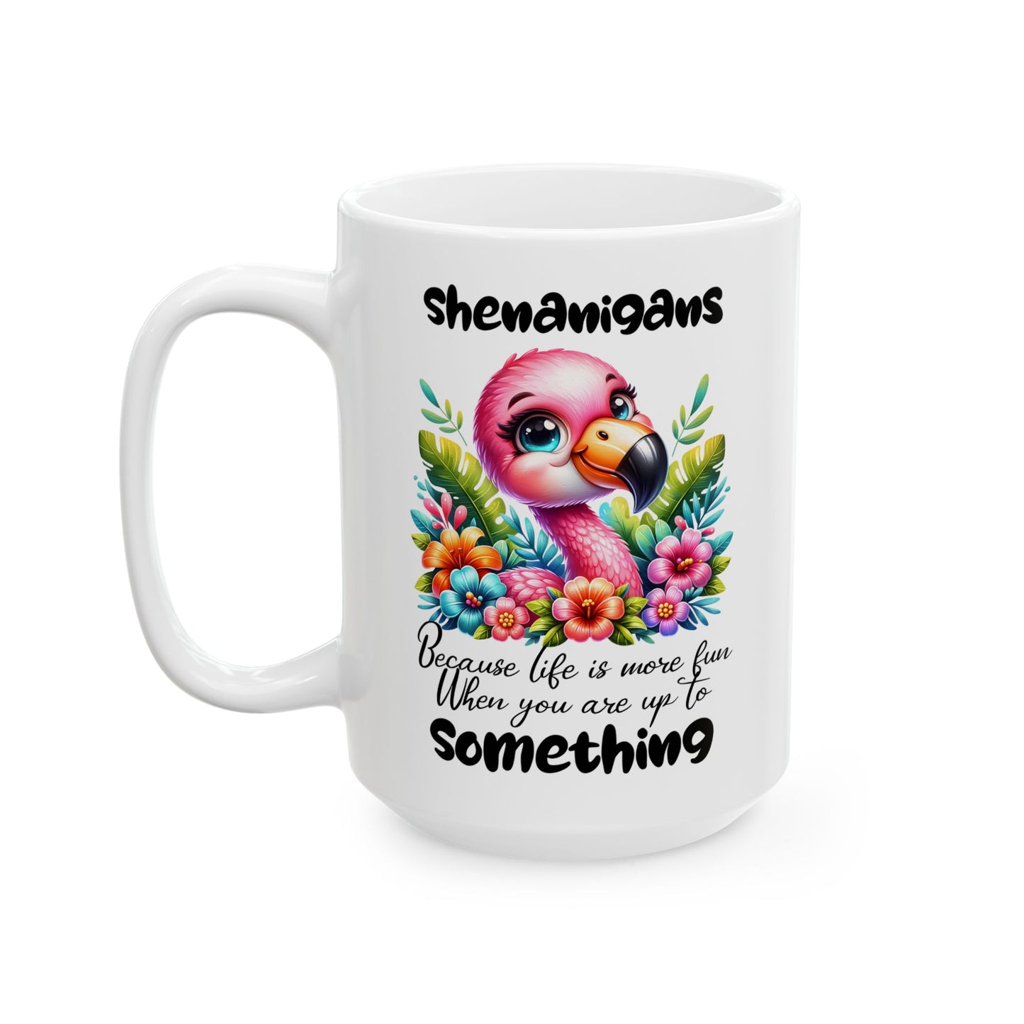 🌸 Flamingo & Floral Bliss – Taza de café colorida y divertida para amantes de la naturaleza 🌺