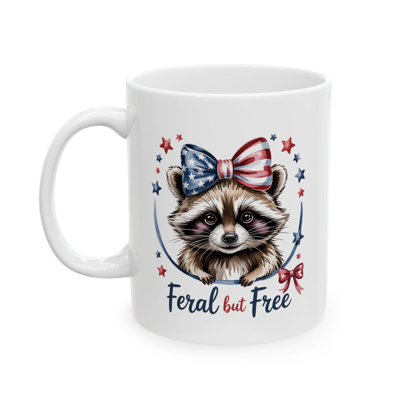 Taza "Mapache Salvaje pero Libre": ¡Celebra el espíritu de la libertad con esta adorable taza! EE. UU.