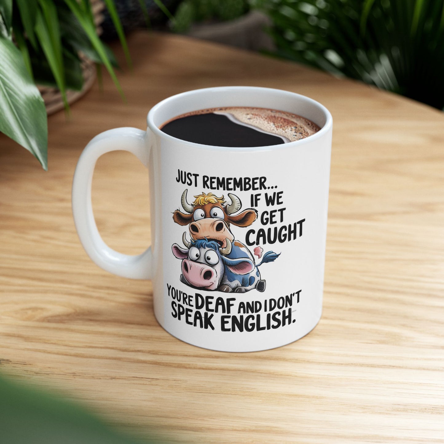 🐄 ¡Recuerda... que no te pillen! – Taza divertida de vaca para amantes de los animales y del humor