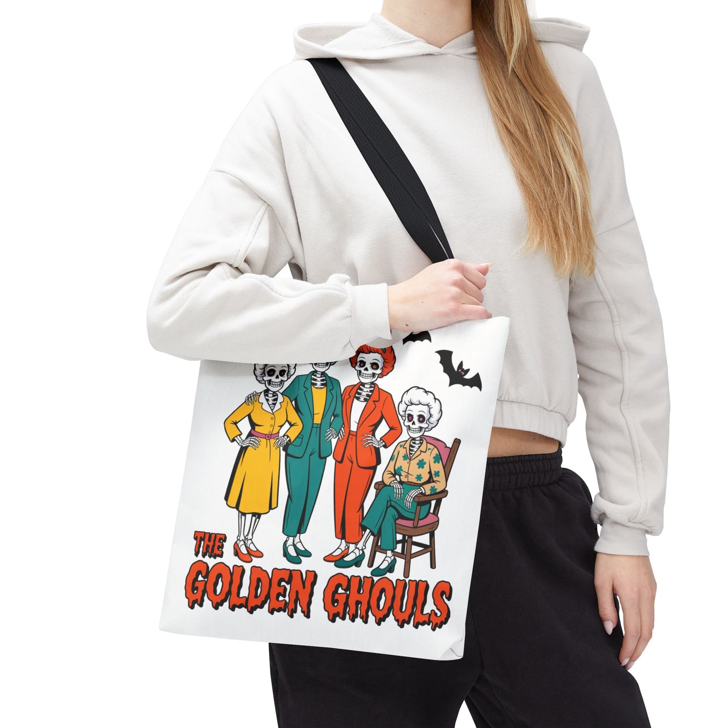 ๐ค Retro Skeleton Squad Tote Bag โ Spooky Chic Style for Halloween ๐ป๐