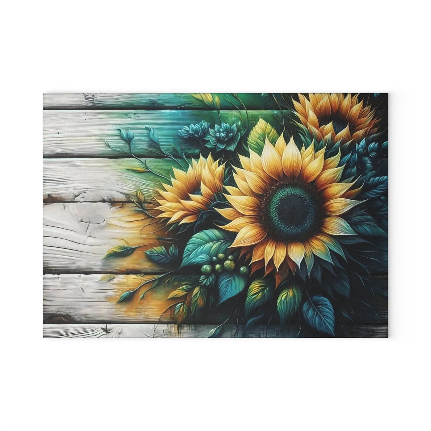 Tabla de cortar de girasol Decoración de cocina rústica Tabla de cocina de vidrio Accesorio de cocina Tabla de cortar duradera Cocina de estilo campestre Girasol