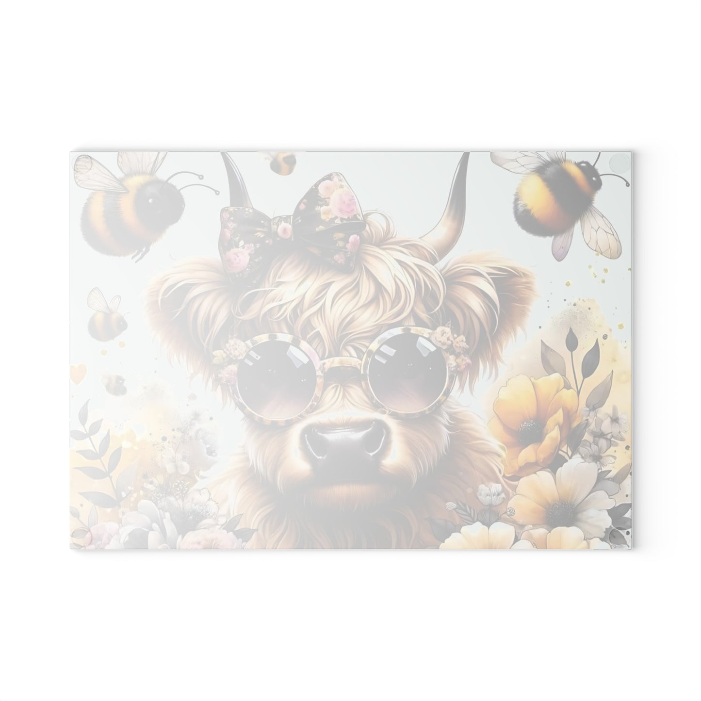 Tabla de cortar de vaca, regalo único, tabla de cortar de vidrio templado, tabla de charcutería, tabla de cortar, regalo de inauguración de la casa, tabla de cortar personalizada
