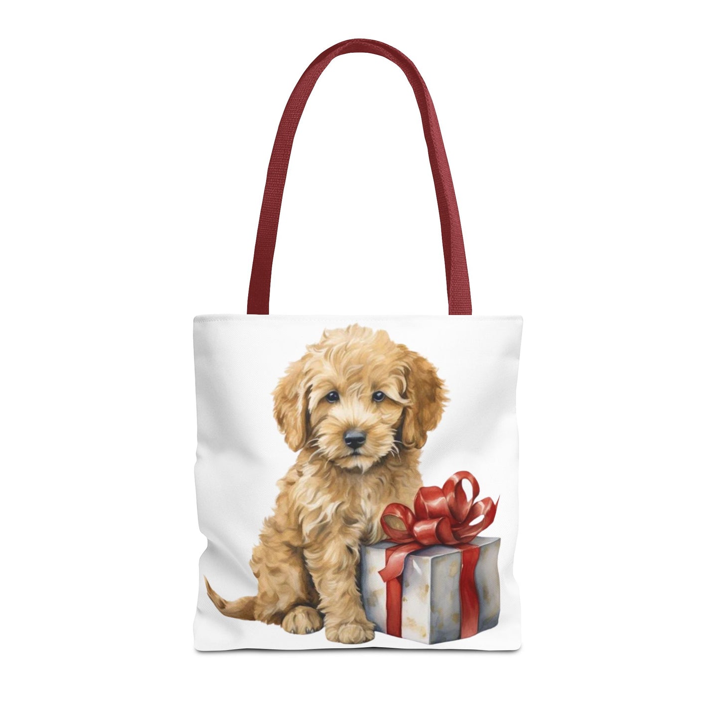 🎁 Goldendoodle Puppy Tote Bag – Sweet & Snuggly Holiday Charm for Dog Lovers 🐶