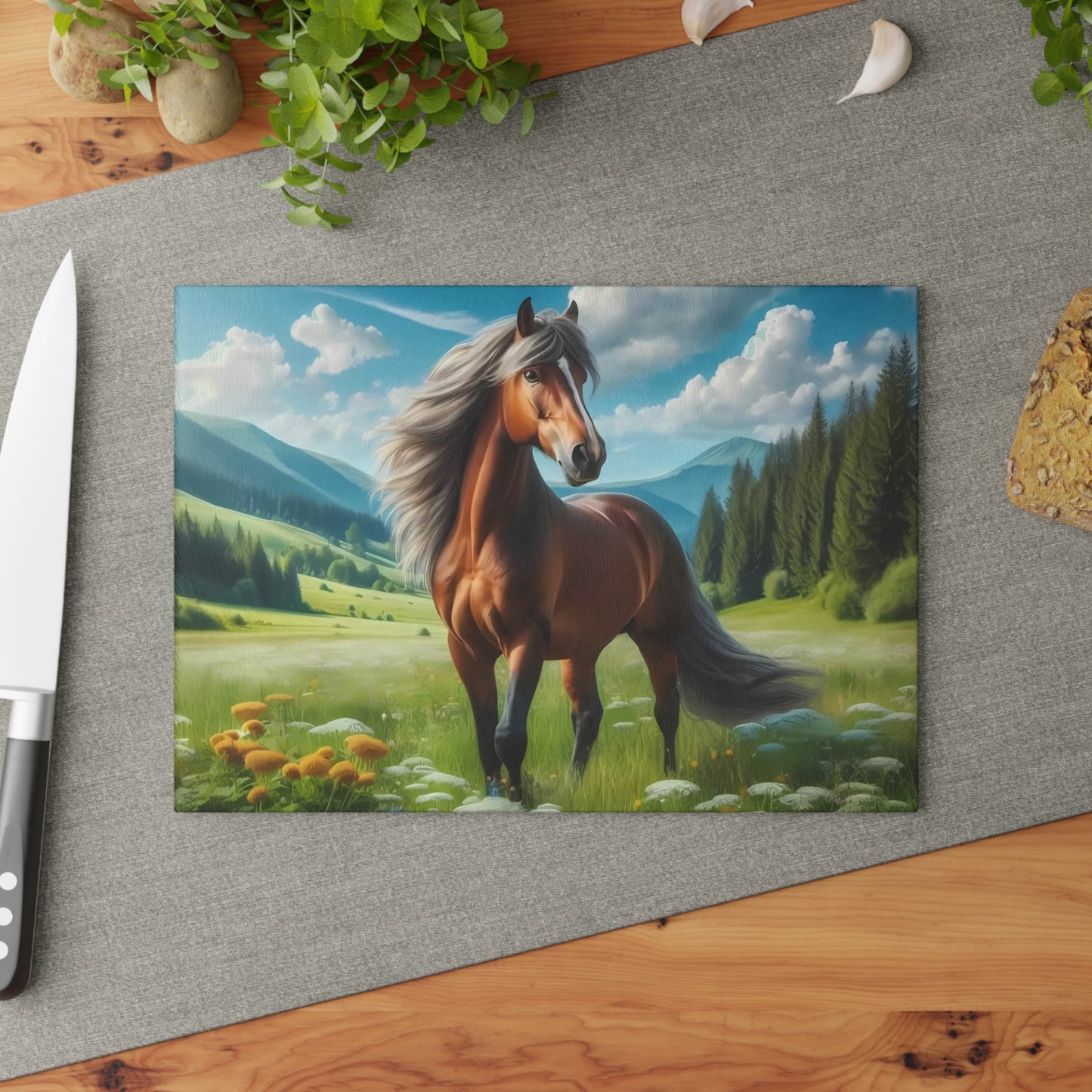 Horse cutting board, Farmhouse kitchen decor, Equestrian gift, Rustic kitchen gift, Horse lover decor, Charcuterie Board, unique accessory