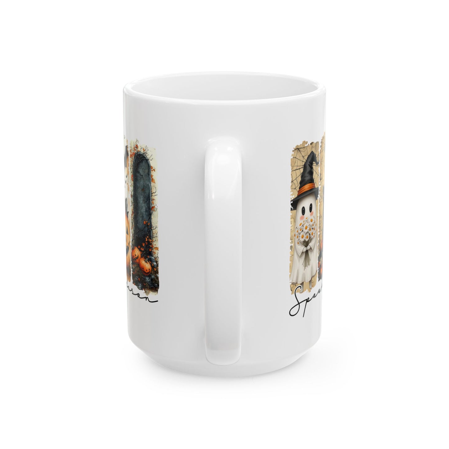 🎃 Spooky Season Halloween Mug – Vintage Charm with a Whimsical Haunt 👻