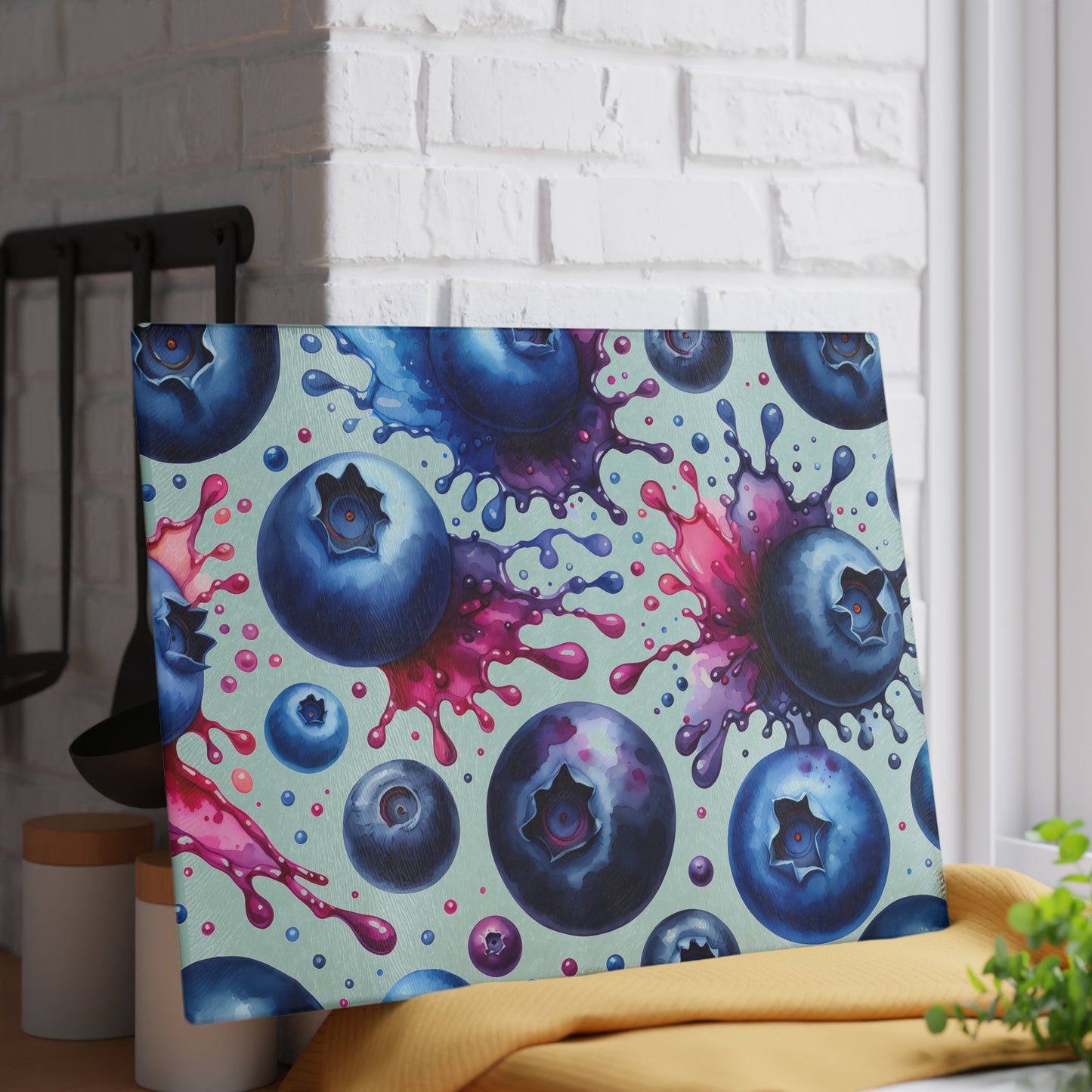 🫐 Blueberry Splash Cutting Board – Bursting with Juicy Color for Your Kitchen