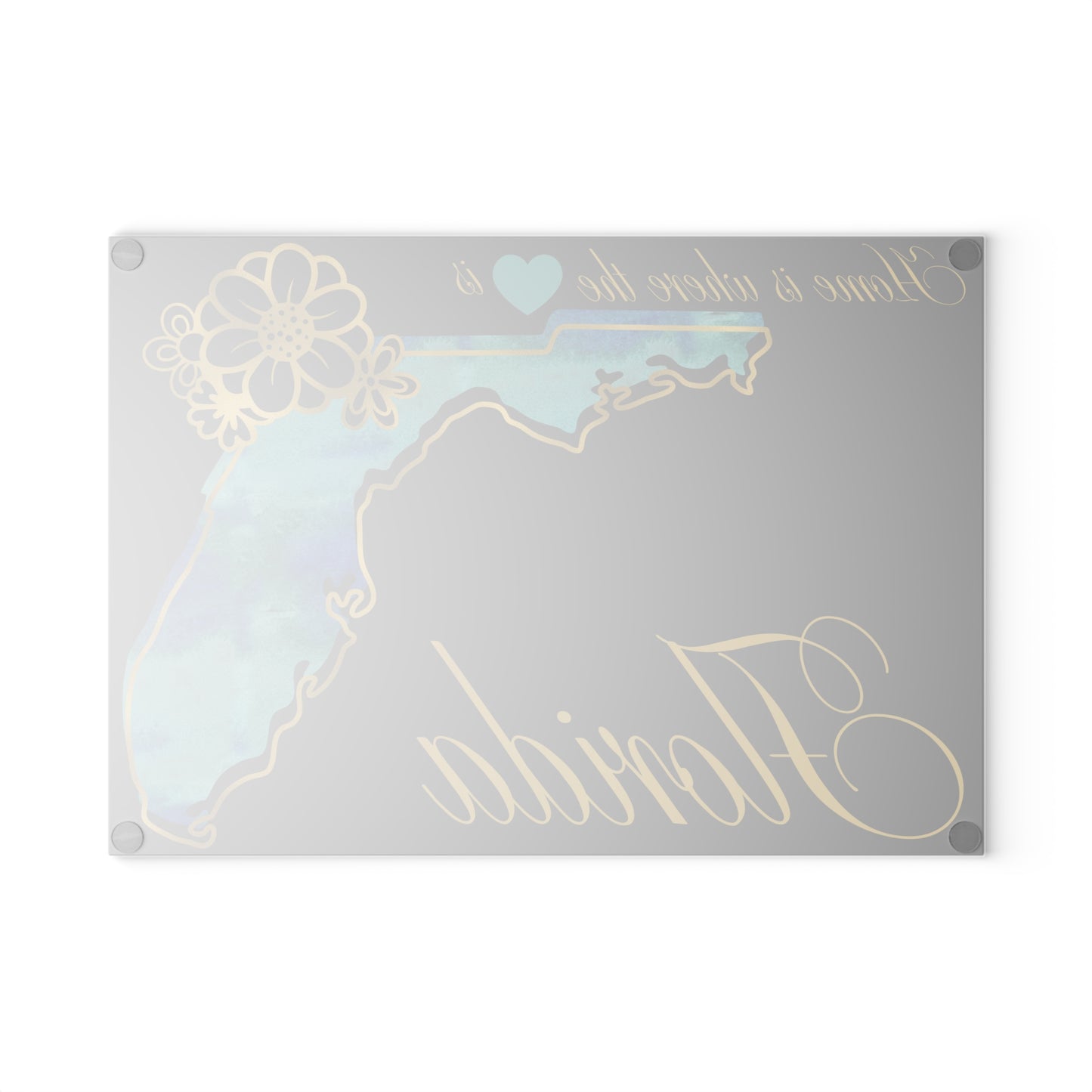 🌴 Florida State Floral Cutting Board – Sunshine State Elegance for Your Kitchen