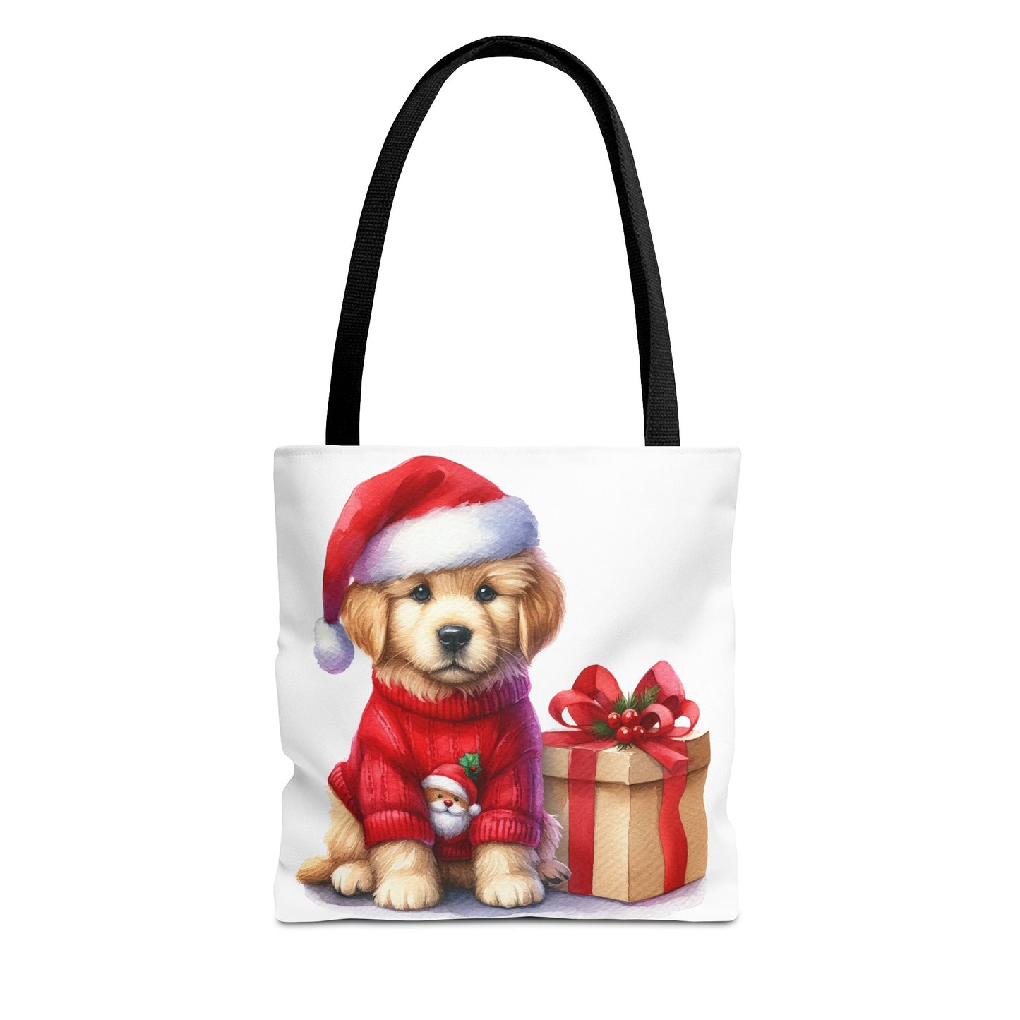🎄 Golden Retriever Puppy Christmas Tote Bag – Festive Charm for Dog Lovers 🐶
