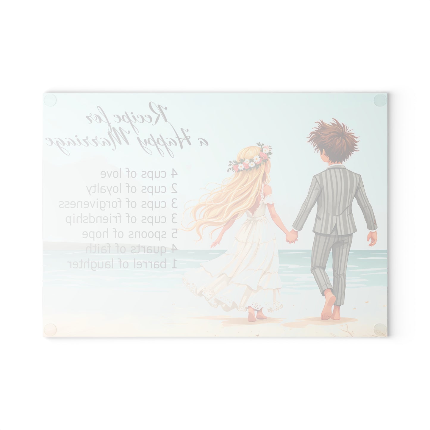 💍 Recipe for a Happy Marriage Cutting Board – Whimsical Romance for Your Kitchen