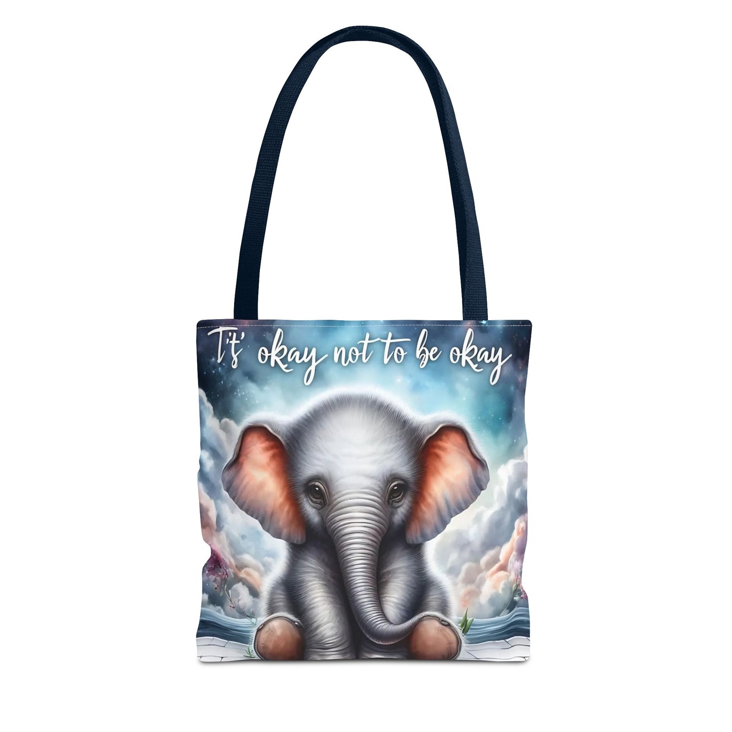 Bolsa de mano con elefante “Está bien no estar bien”: un suave recordatorio con un diseño delicado y caprichoso.