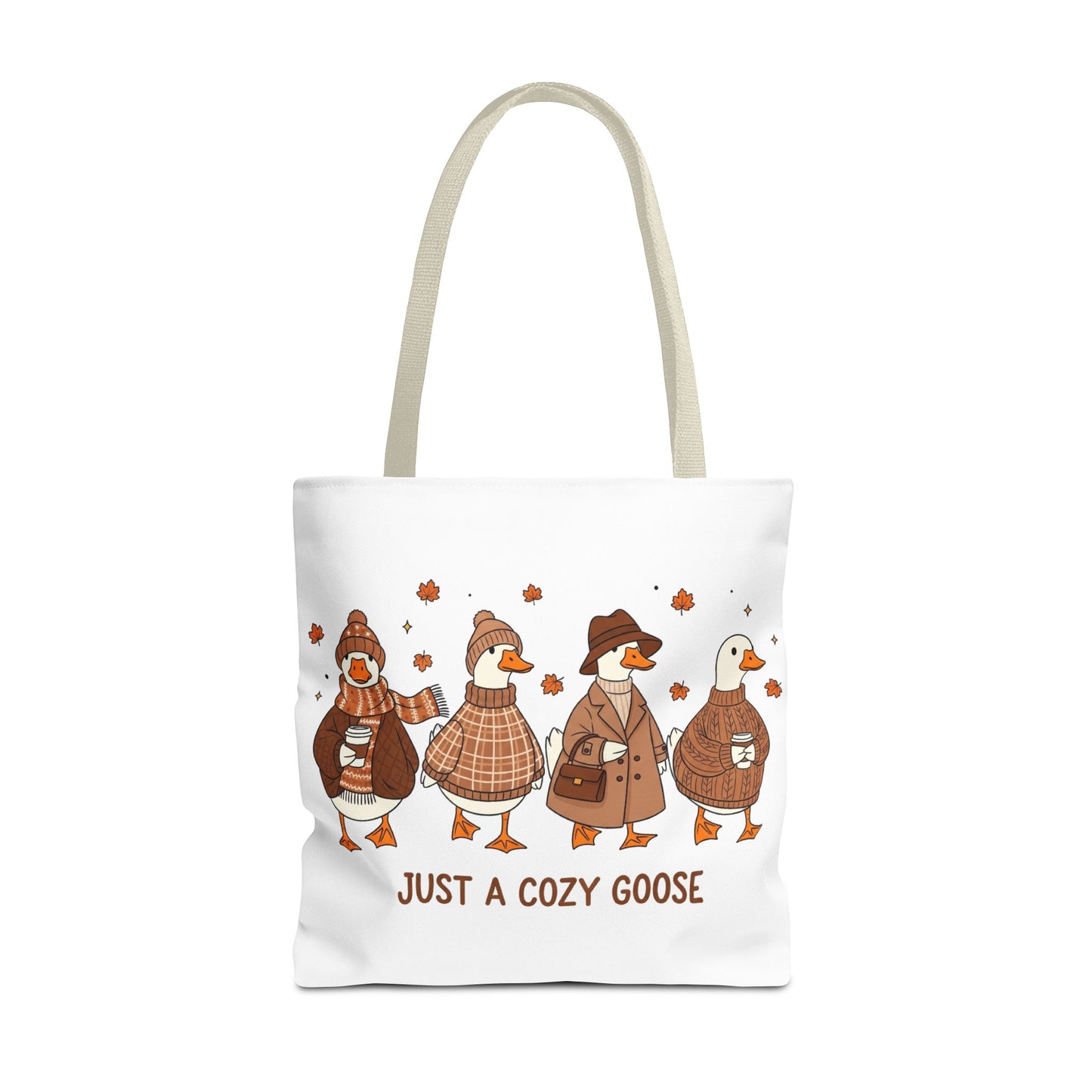 🪶 Just a Cozy Goose Tote Bag – Fall Fashion with Feathered Charm