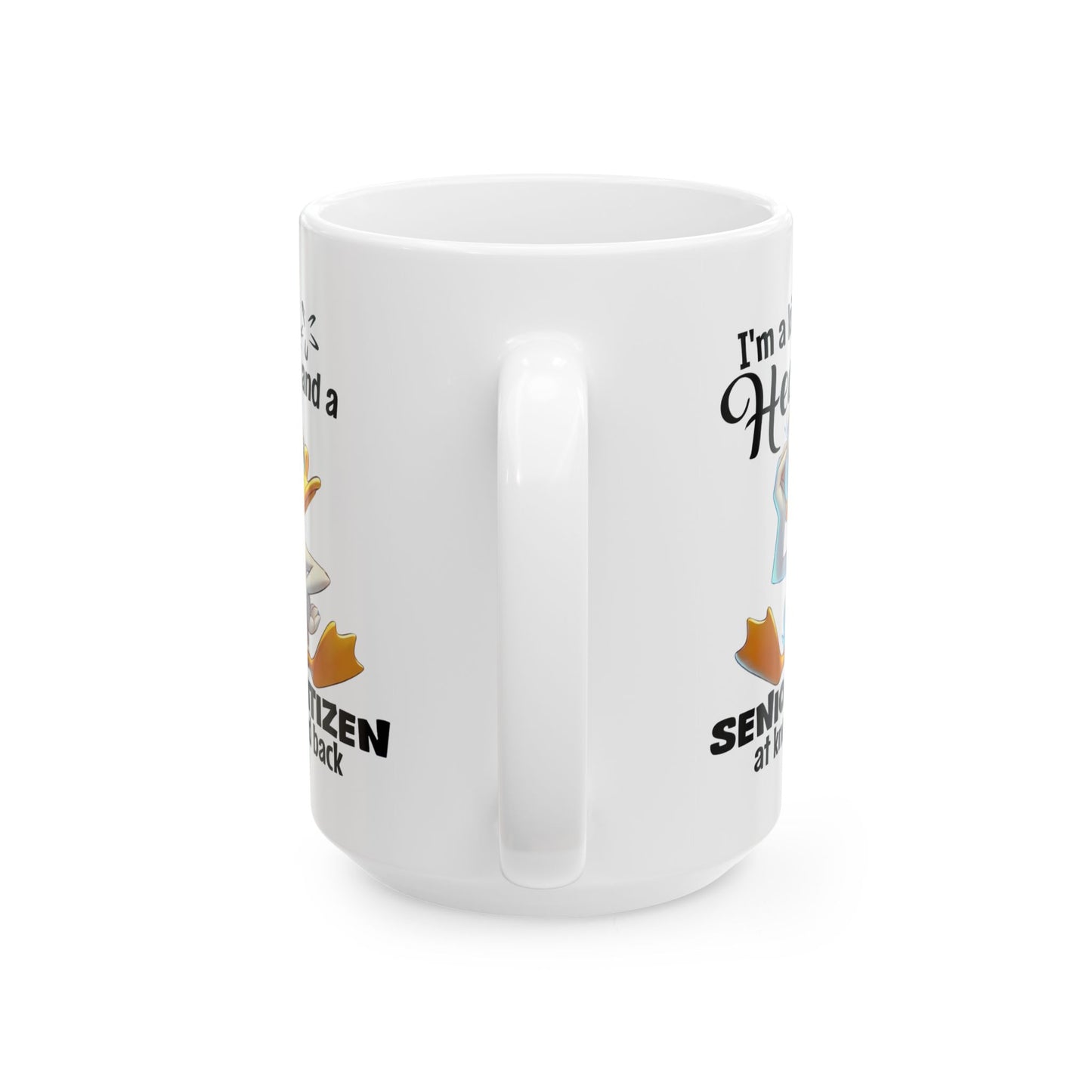 Taza de café divertida con forma de pato “Niño de corazón”: ¡humor para envejecer con gracia!