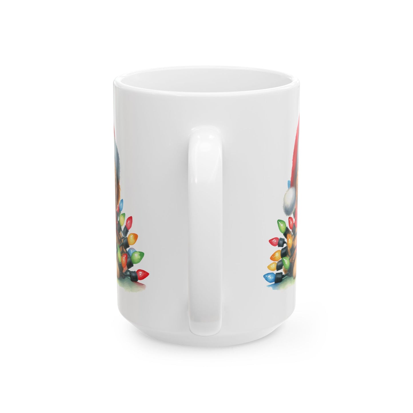 🎄 Doodle Christmas Lights Mug – Holiday Cheer with a Fluffy Twist! ☕🐶