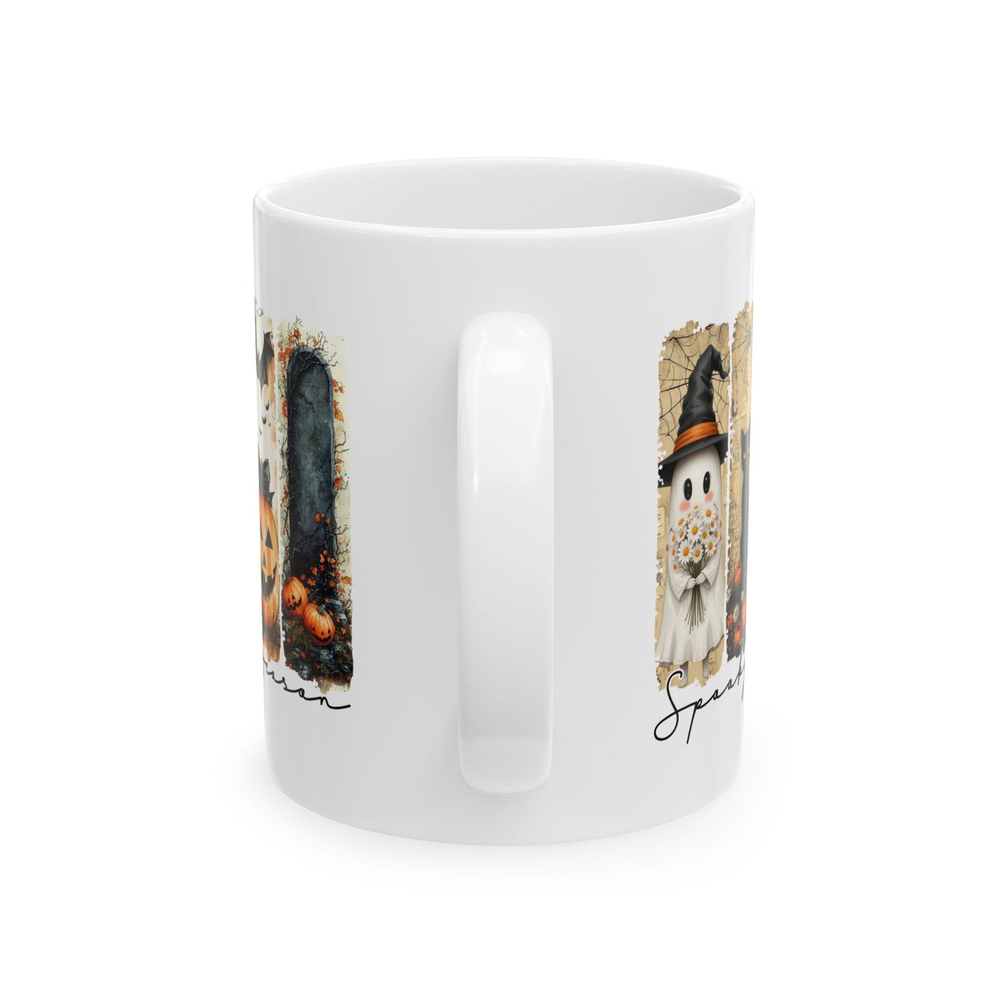 🎃 Spooky Season Halloween Mug – Vintage Charm with a Whimsical Haunt 👻