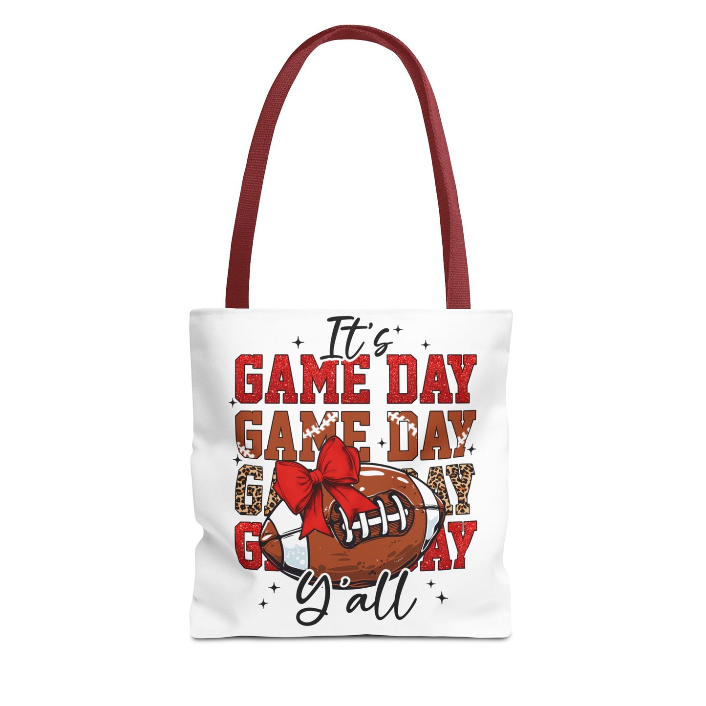 🏈 Game Day Red Bow Football Tote Bag – Sporty, Stylish, and Ready for Kickoff 🎀👜