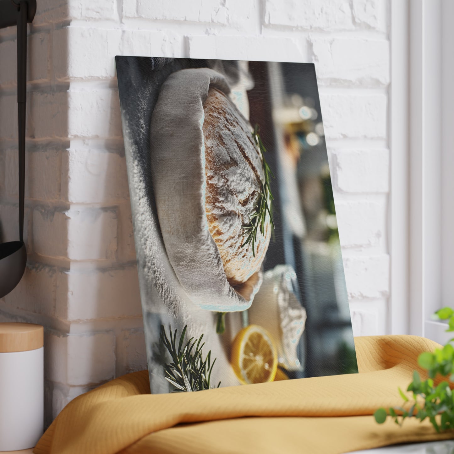 🍋🌿 Rustic Kitchen Bread & Herbs Cutting Board – Freshly Baked Charm for Your Kitchen 🍞